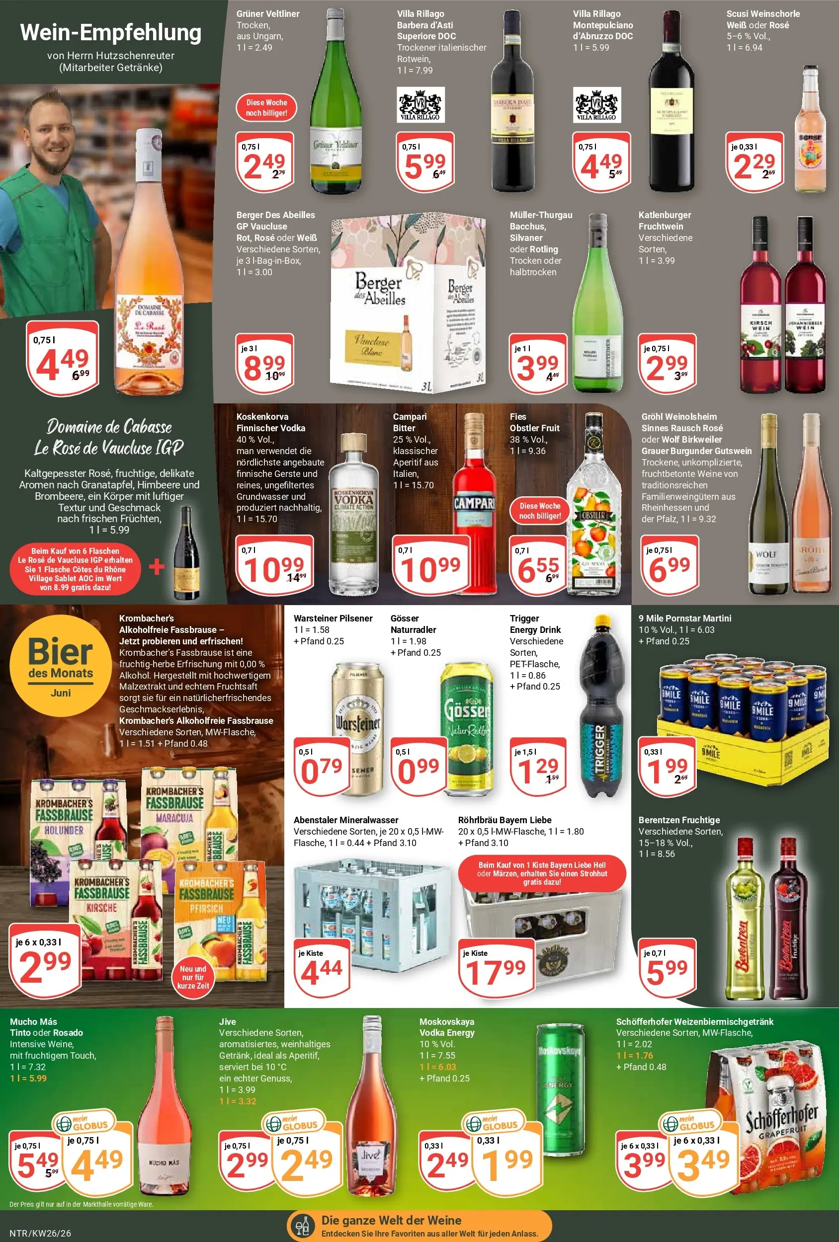 Globus Prospekt Neutraubling (ab 21.06.2026) » Angebote online | Seite: 14 | Produkte: Bier, Campari, Warsteiner, Wein