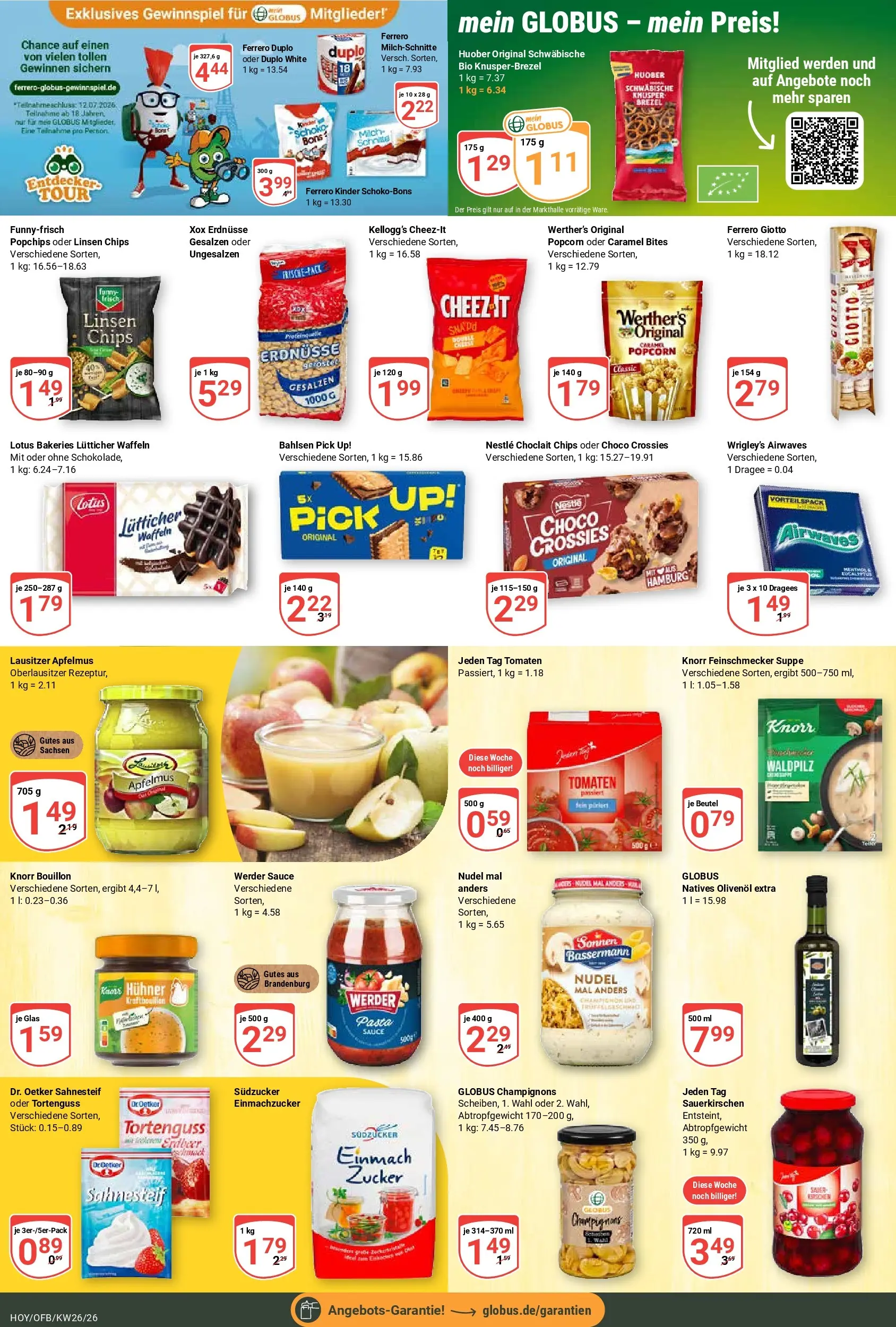 Globus Prospekt Hoyerswerda (ab 21.06.2026) » Angebote online | Seite: 17 | Produkte: Ferrero duplo, Olivenol, Waffeln, Zucker