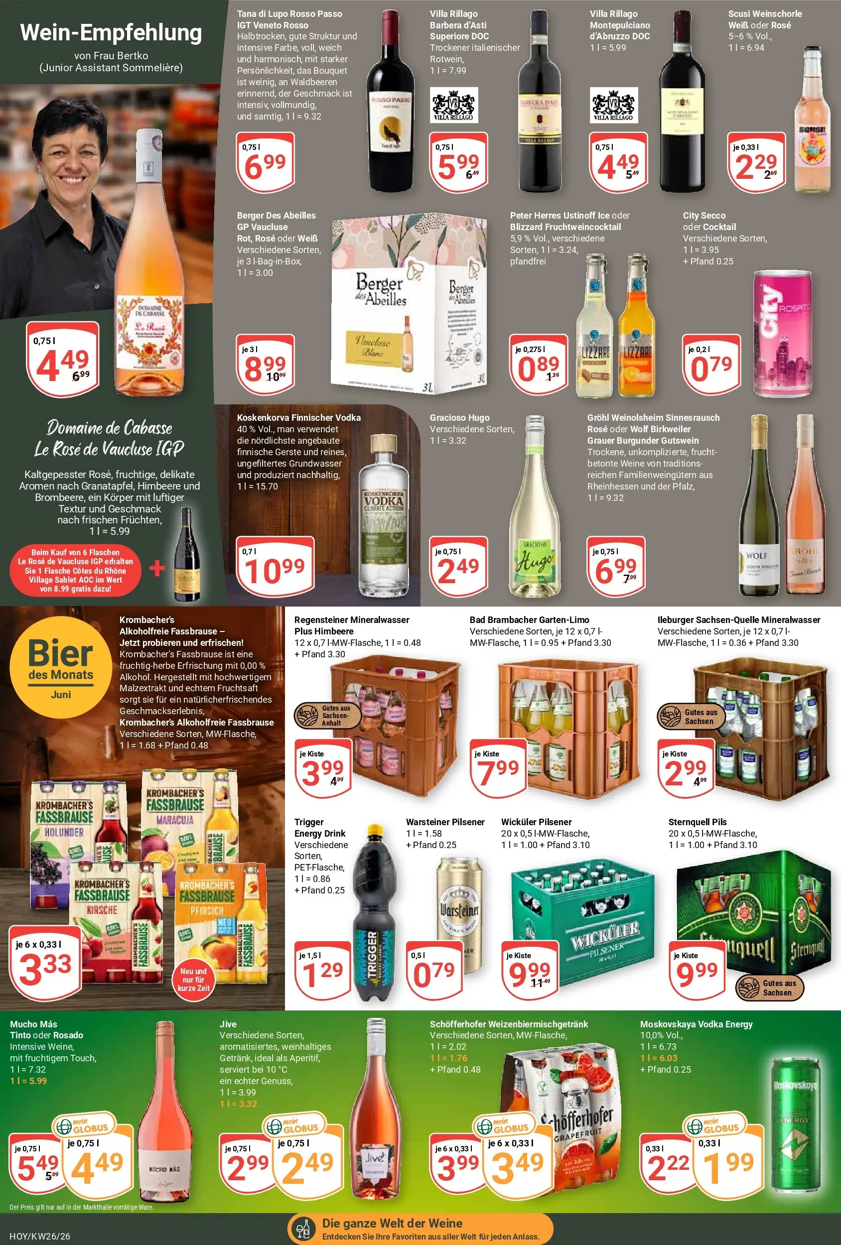 Globus Prospekt Hoyerswerda (ab 21.06.2026) » Angebote online | Seite: 18 | Produkte: Bad, Weinschorle, Fassbrause, Fruchtsaft