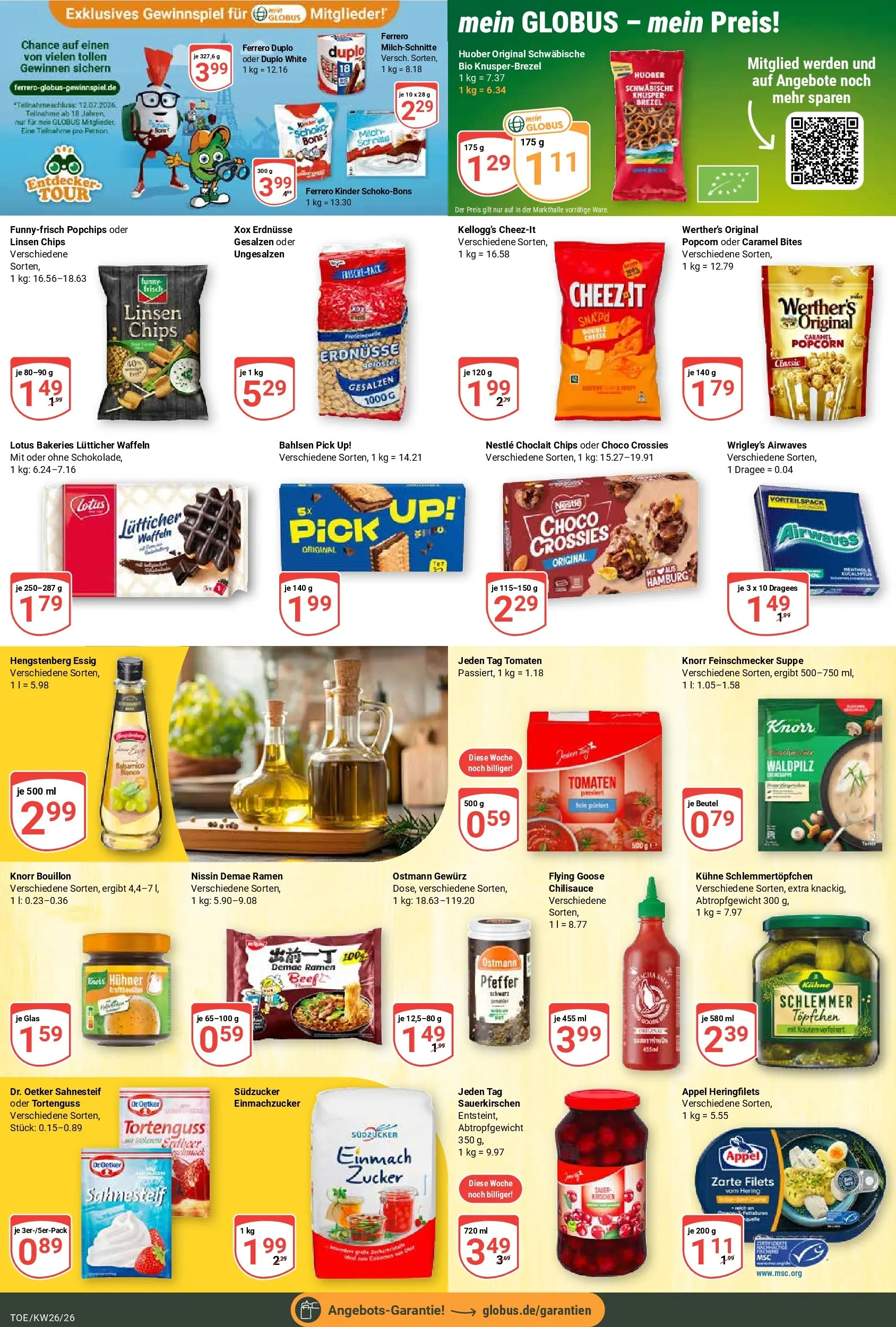 Globus Prospekt Tönisvorst (ab 21.06.2026) » Angebote online | Seite: 12 | Produkte: Erdnüsse, Essig, Kellogg's, Chips