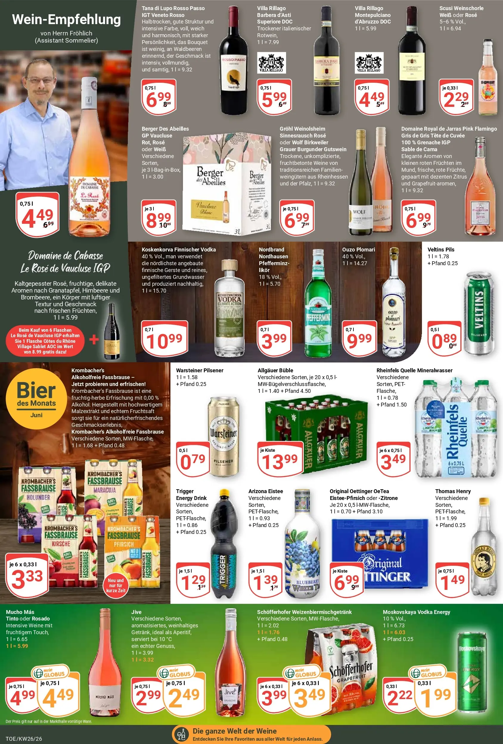 Globus Prospekt Tönisvorst (ab 21.06.2026) » Angebote online | Seite: 13 | Produkte: Pils, Mineralwasser, Zitrone, Fassbrause