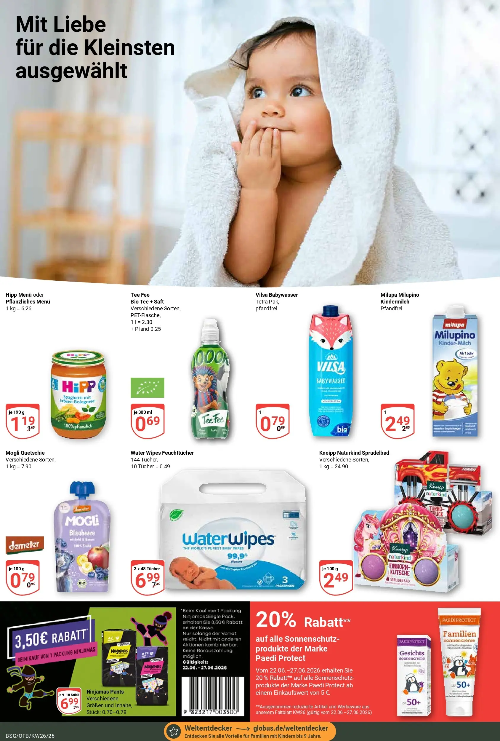 Globus Prospekt Braunschweig (ab 21.06.2026) » Angebote online | Seite: 23 | Produkte: Bad, Sonnencreme, Wasser, Tee