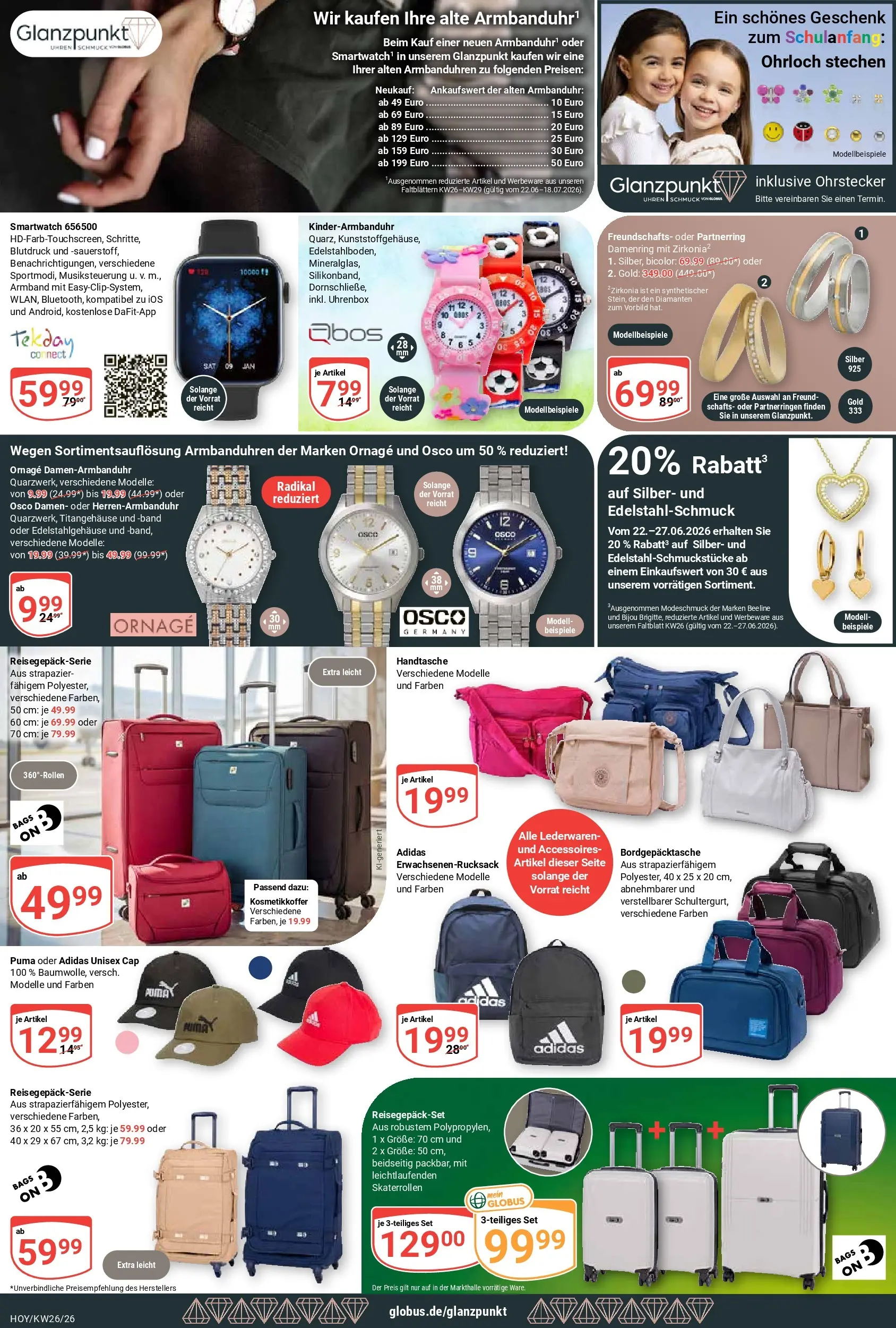 Globus Prospekt Hoyerswerda (ab 21.06.2026) » Angebote online | Seite: 26 | Produkte: Smartwatch, Handtasche