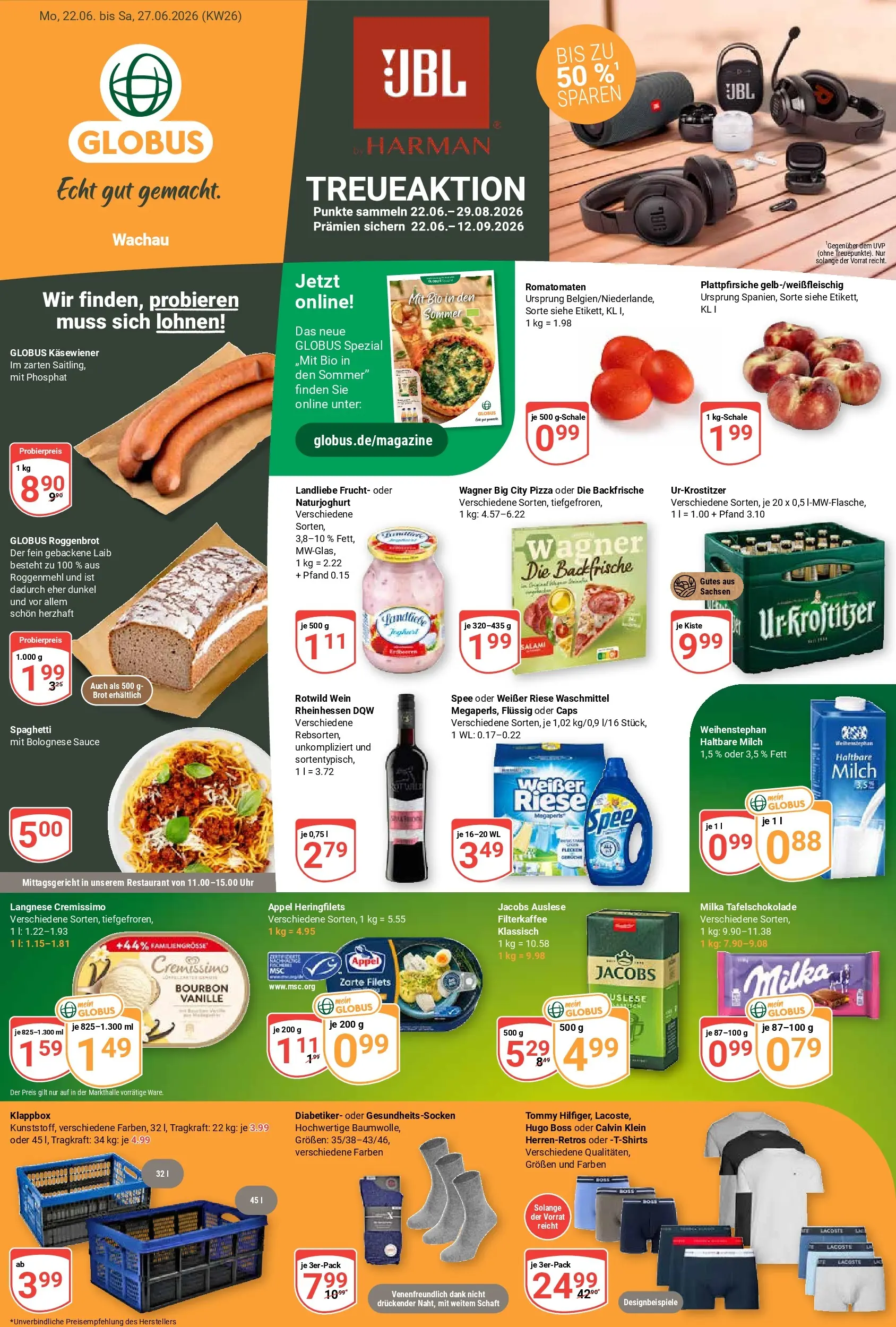 Globus Prospekt Markkleeberg (ab 21.06.2026) » Angebote online | Seite: 5 | Produkte: Cremissimo, Haltbare milch, Spee, Uhr