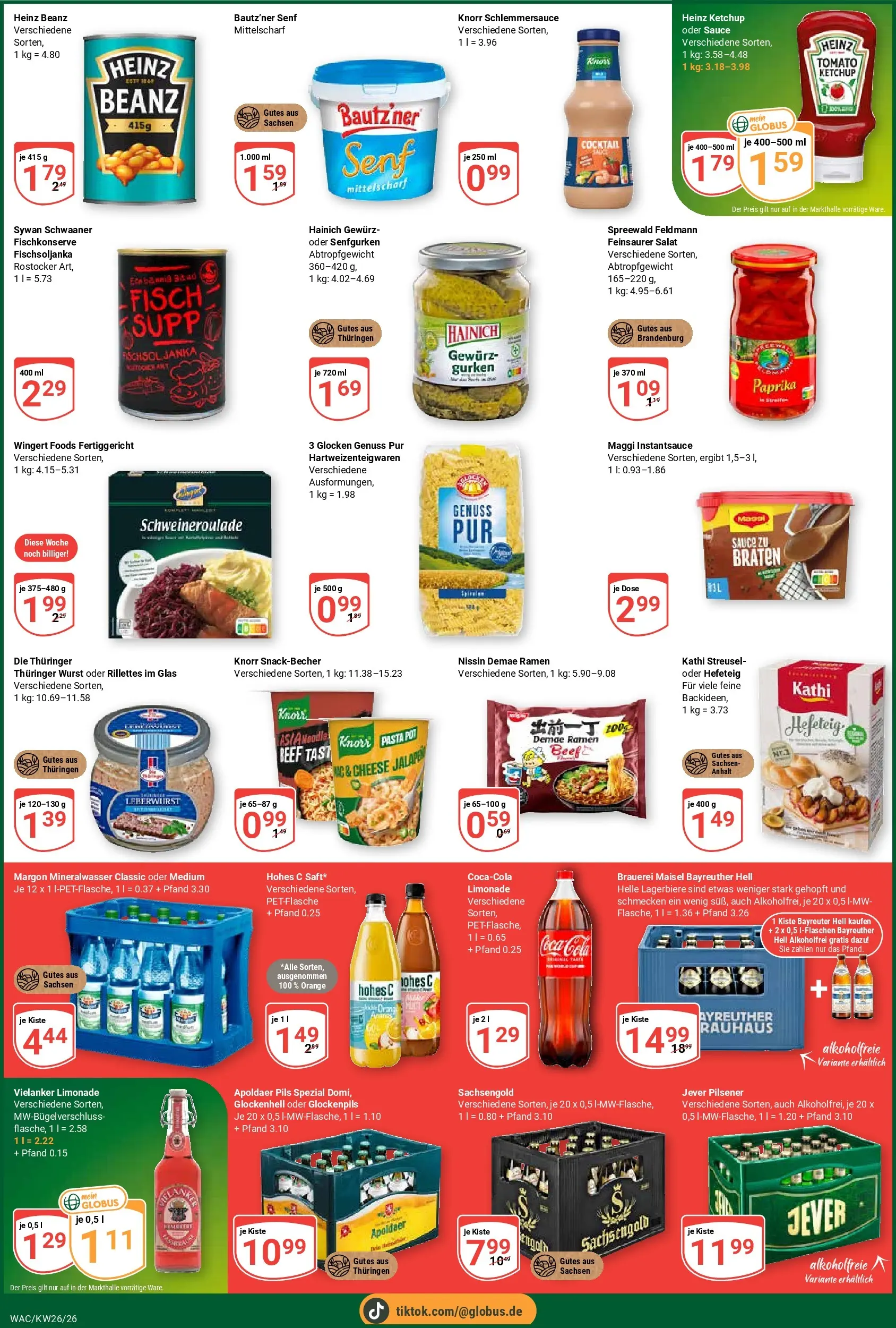 Globus Prospekt Markkleeberg (ab 21.06.2026) » Angebote online | Seite: 8 | Produkte: Cola, Mineralwasser, Ketchup, Salat
