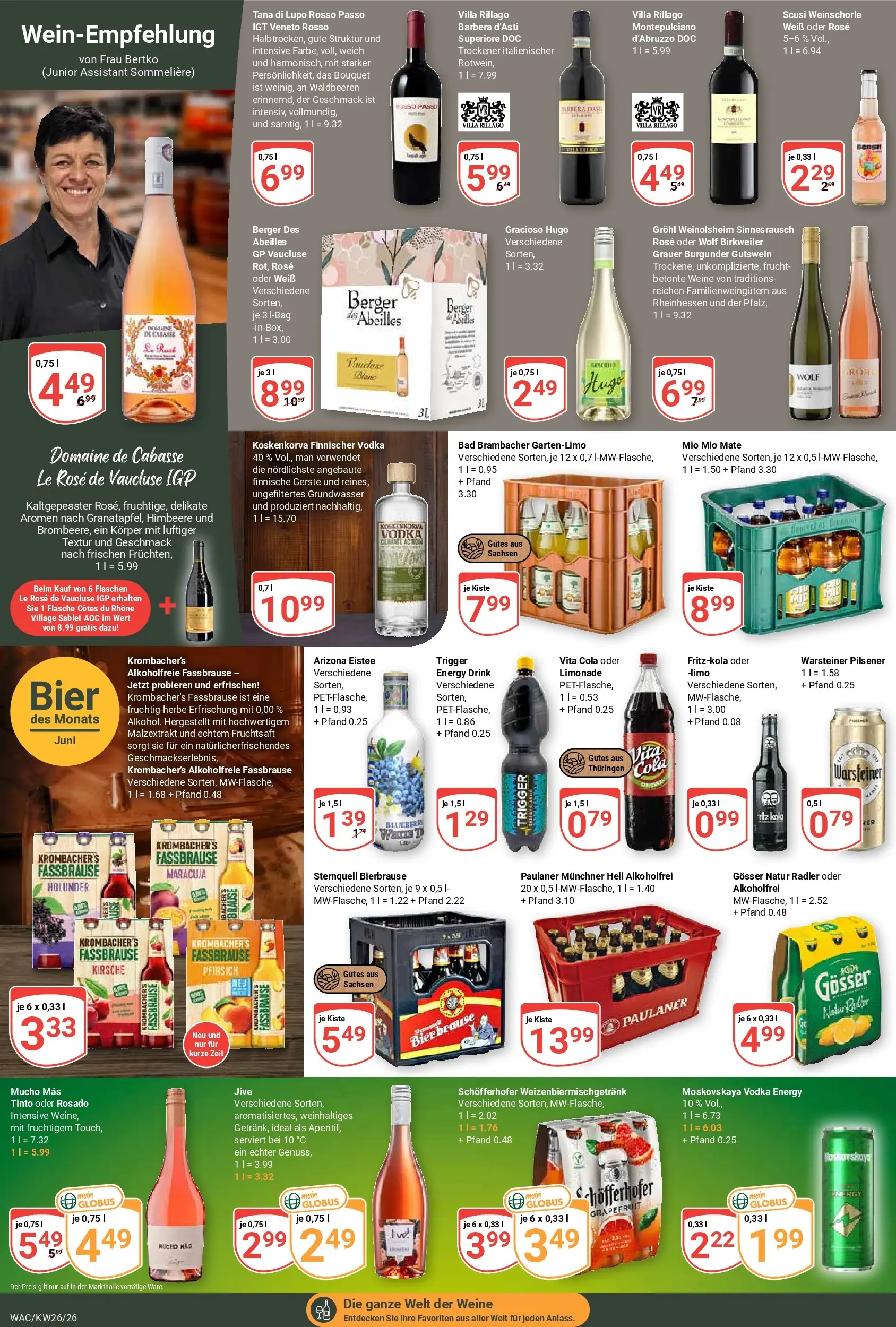 Globus Prospekt Markkleeberg (ab 21.06.2026) » Angebote online | Seite: 18 | Produkte: Cola, Mio mio mate, Fruchtsaft, Paulaner