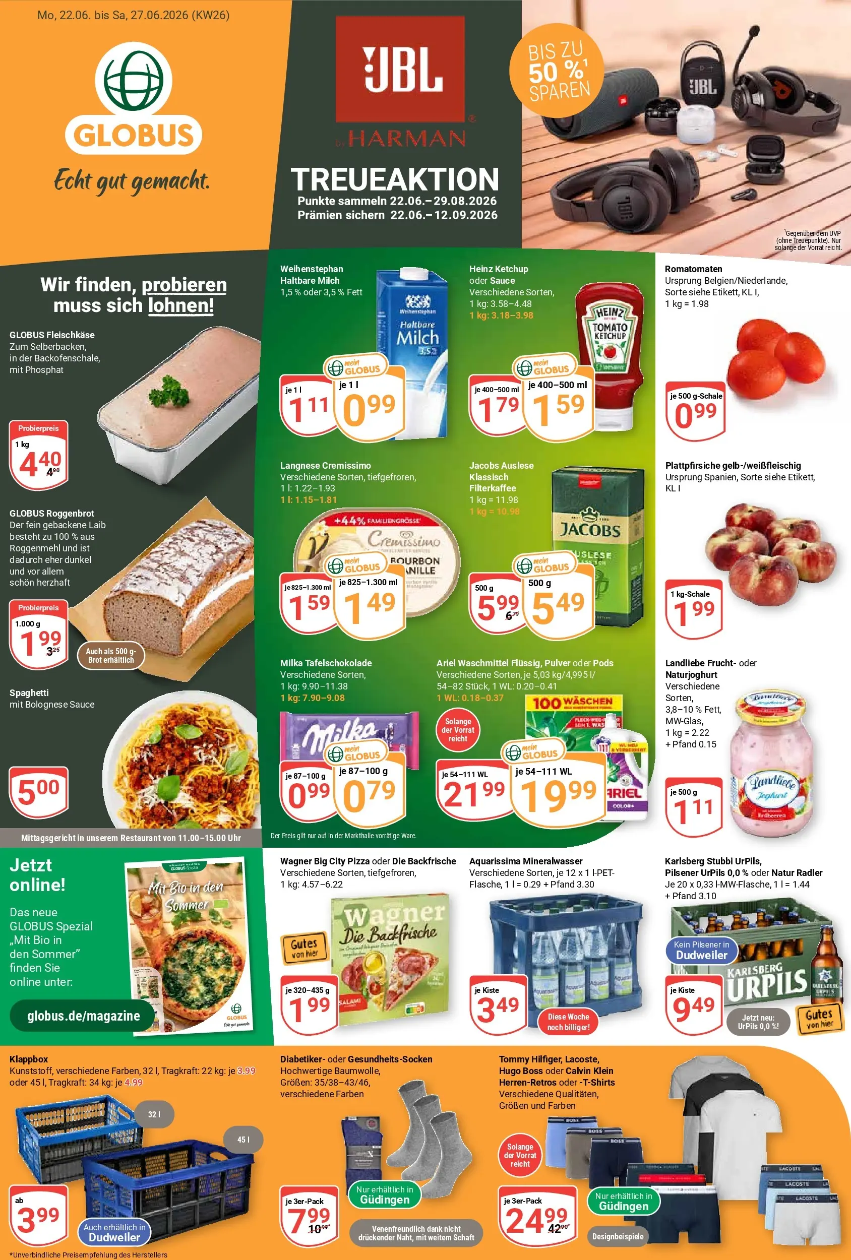 Globus Prospekt Saarbrücken-Dudweiler (ab 21.06.2026) » Angebote online | Seite: 5 | Produkte: Langnese cremissimo, Cremissimo, Pizza, Bourbon