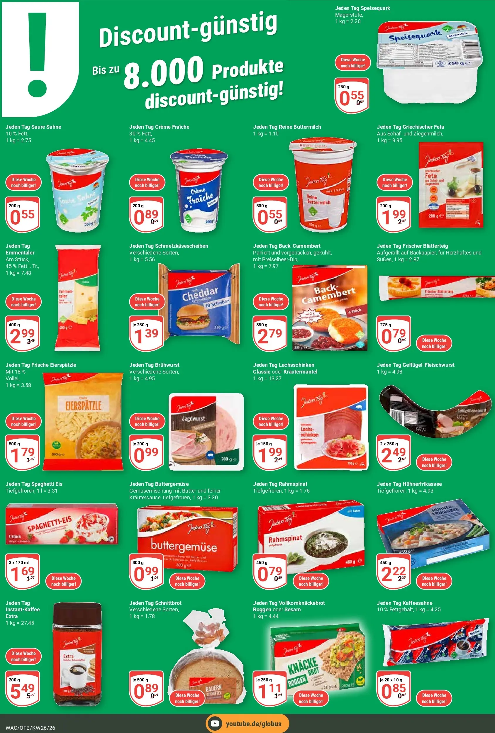Globus Prospekt Markkleeberg (ab 21.06.2026) » Angebote online | Seite: 23 | Produkte: Feta, Lachs, Brot, Eis