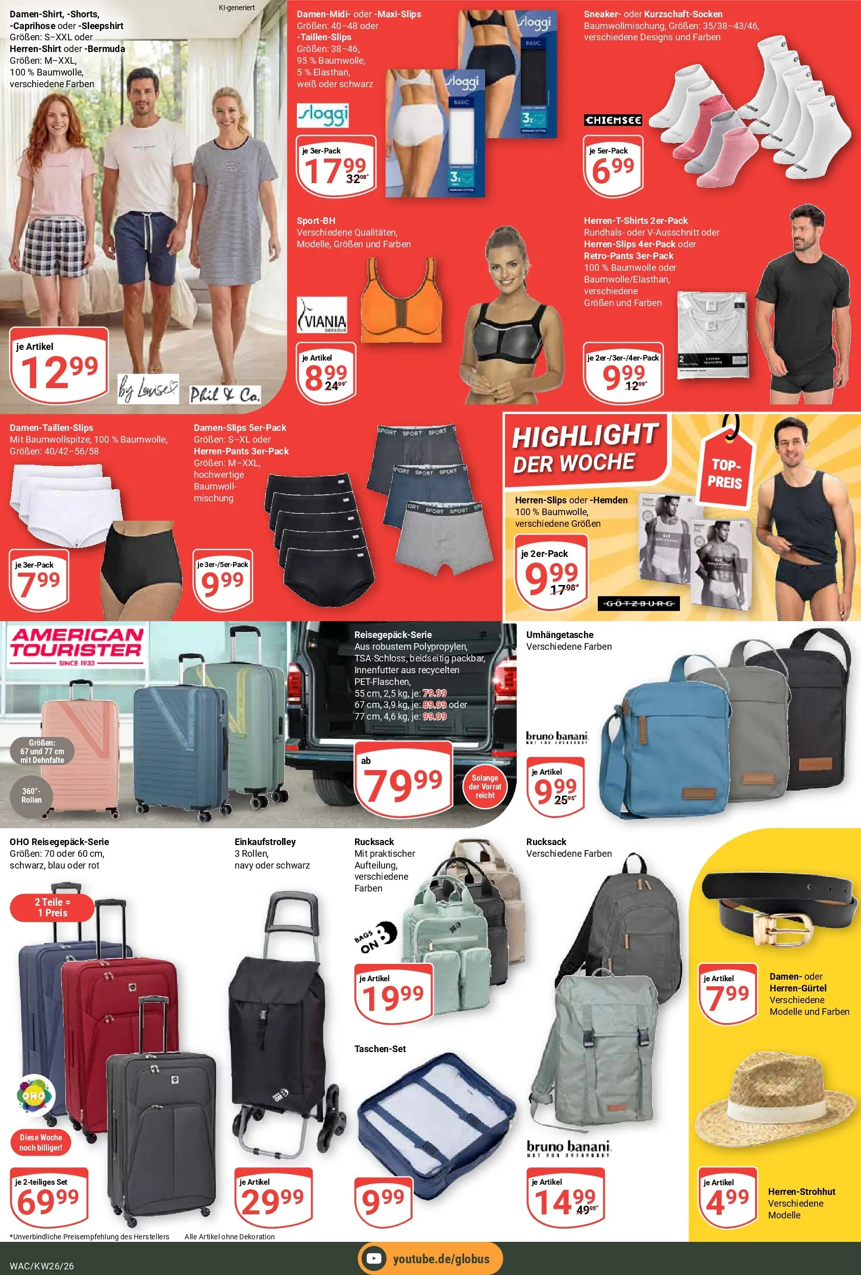 Globus Prospekt Markkleeberg (ab 21.06.2026) » Angebote online | Seite: 27 | Produkte: Top, Bermuda, Caprihose, Rucksack