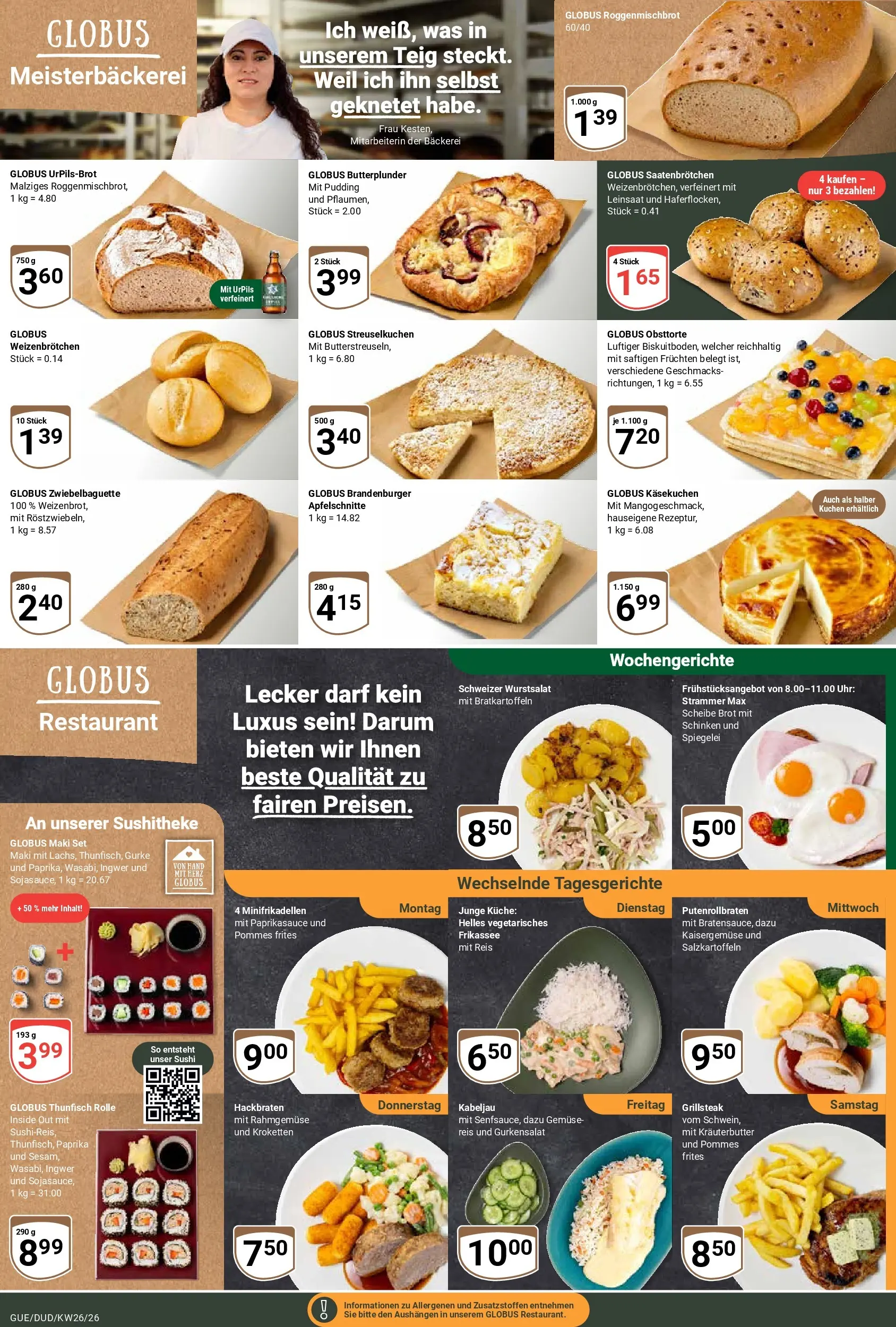 Globus Prospekt Saarbrücken-Dudweiler (ab 21.06.2026) » Angebote online | Seite: 13 | Produkte: Küche, Kräuterbutter, Pommes frites, Gemüse