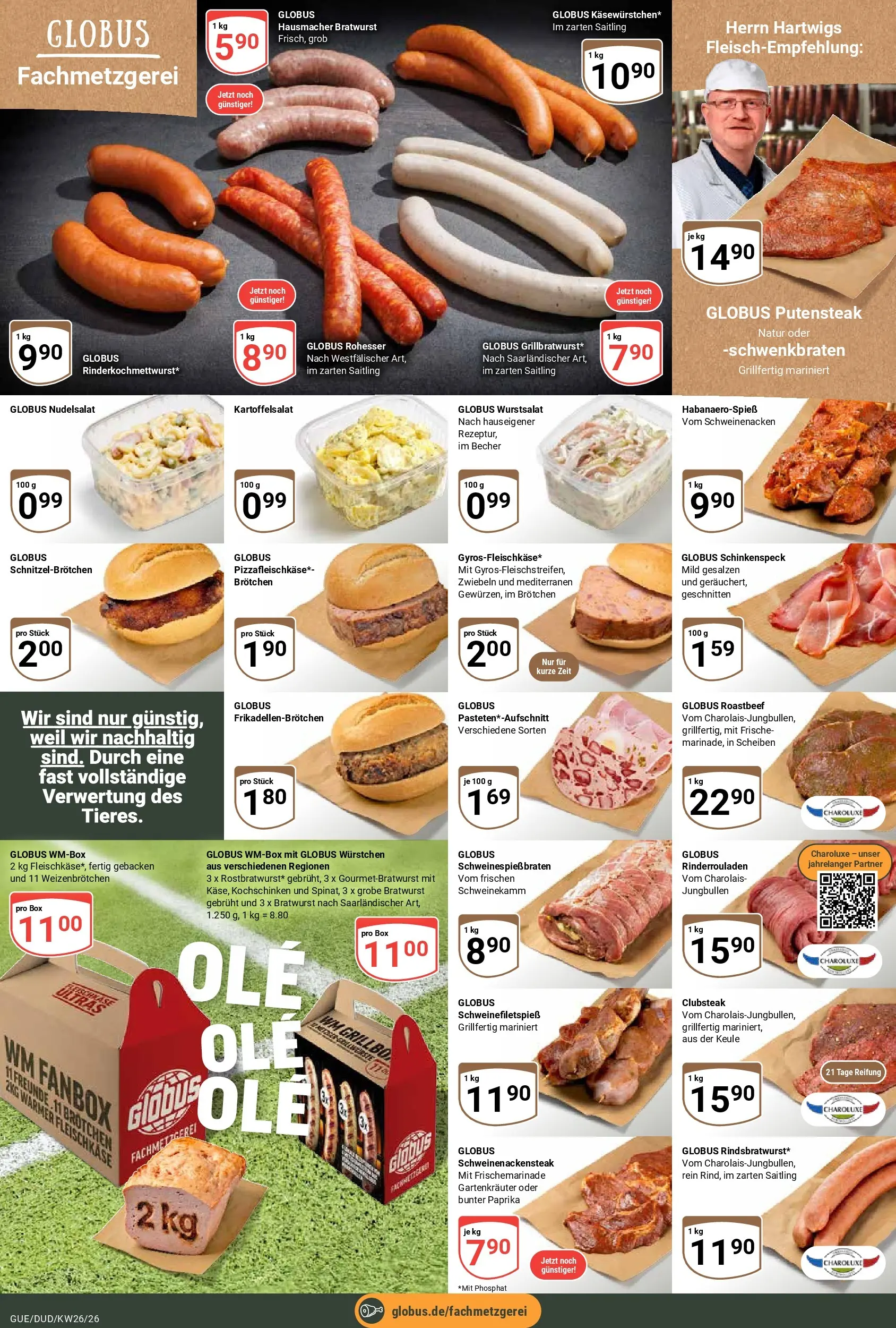 Globus Prospekt Saarbrücken-Dudweiler (ab 21.06.2026) » Angebote online | Seite: 14 | Produkte: Rinderrouladen, Bratwurst, Roastbeef, Zwiebeln