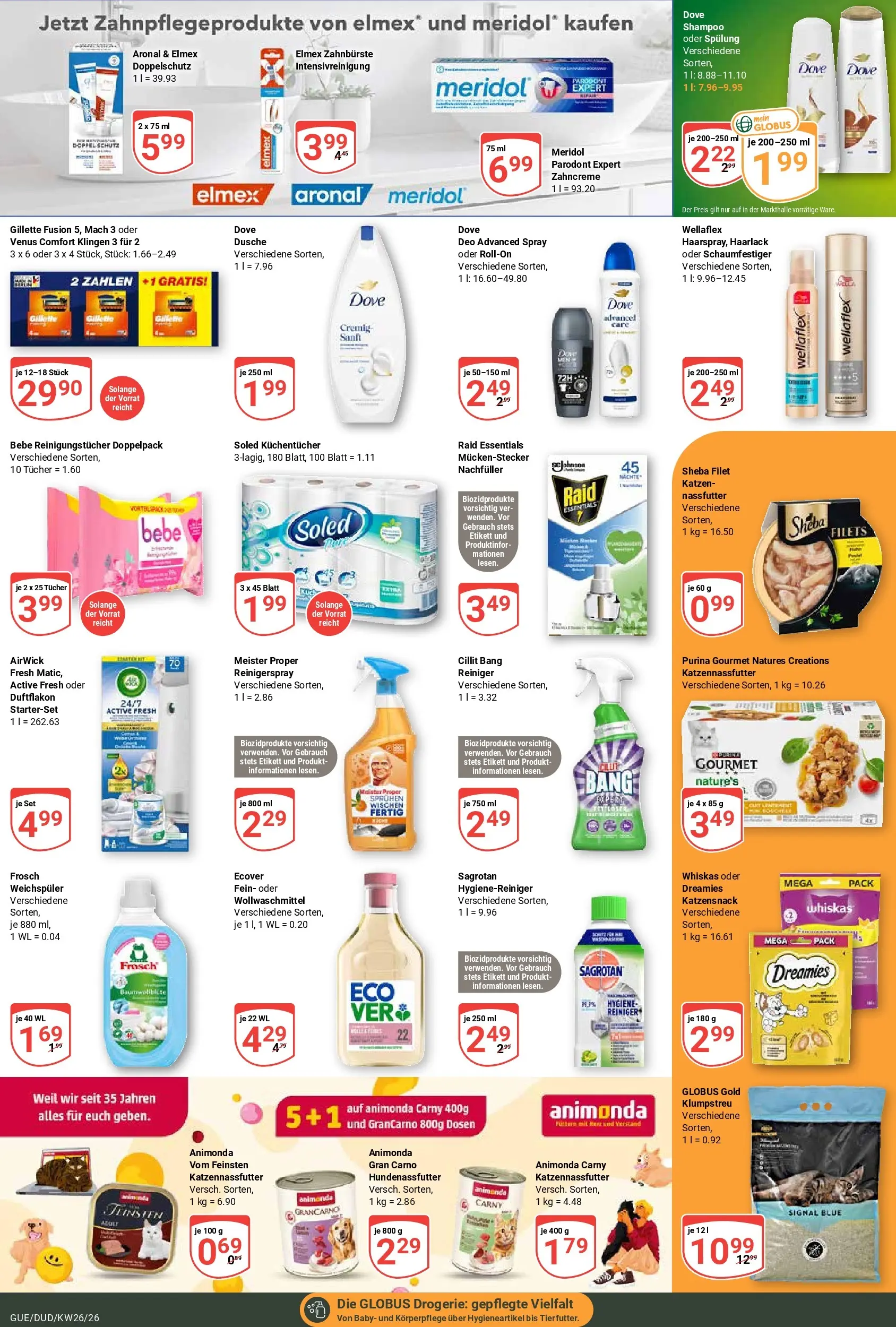 Globus Prospekt Saarbrücken-Dudweiler (ab 21.06.2026) » Angebote online | Seite: 23 | Produkte: Shampoo, Spülung, Weichspüler, Reinigungstücher