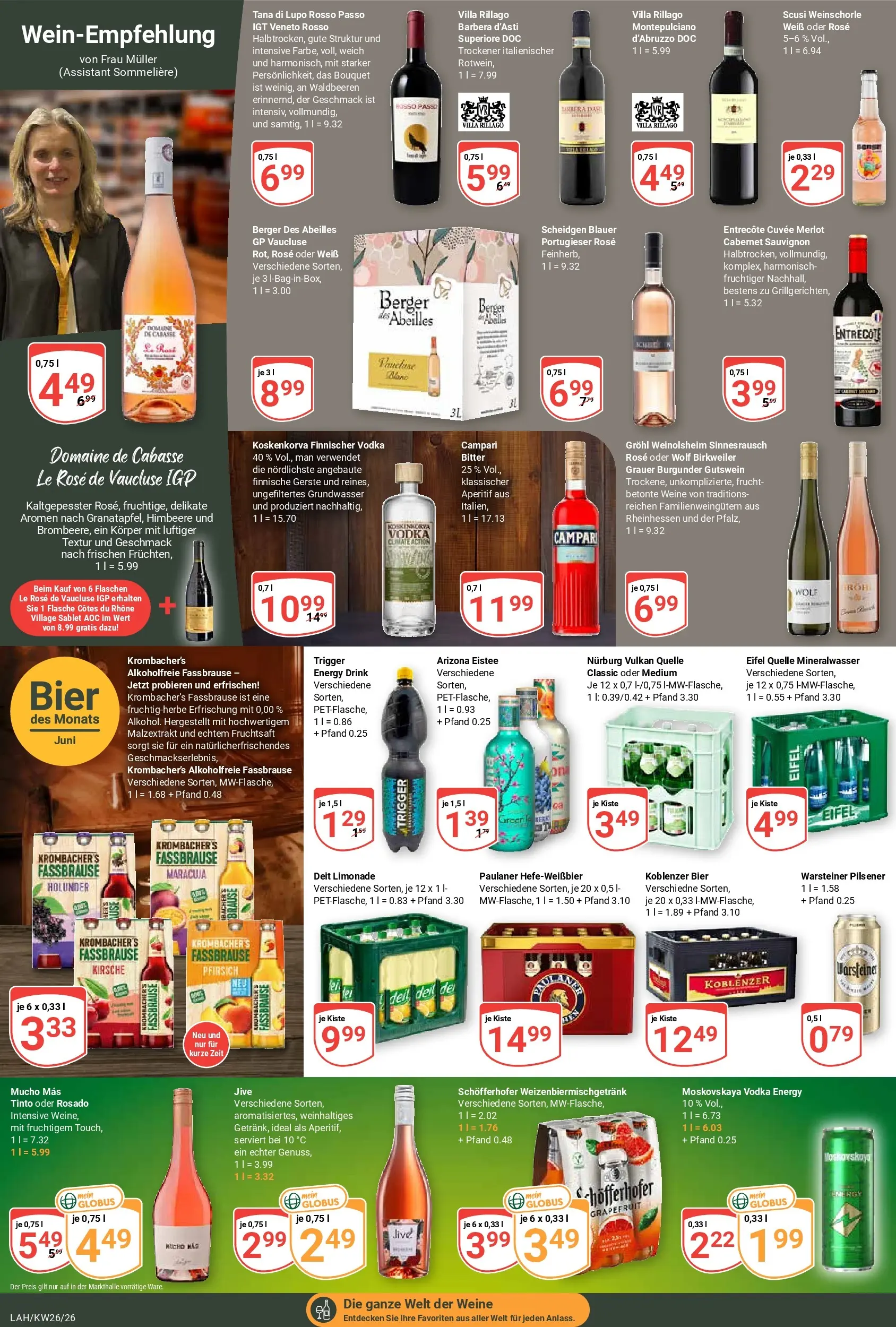 Globus Prospekt Lahnstein (ab 21.06.2026) » Angebote online | Seite: 18 | Produkte: Bier, Limonade, Mineralwasser, Pfirsich