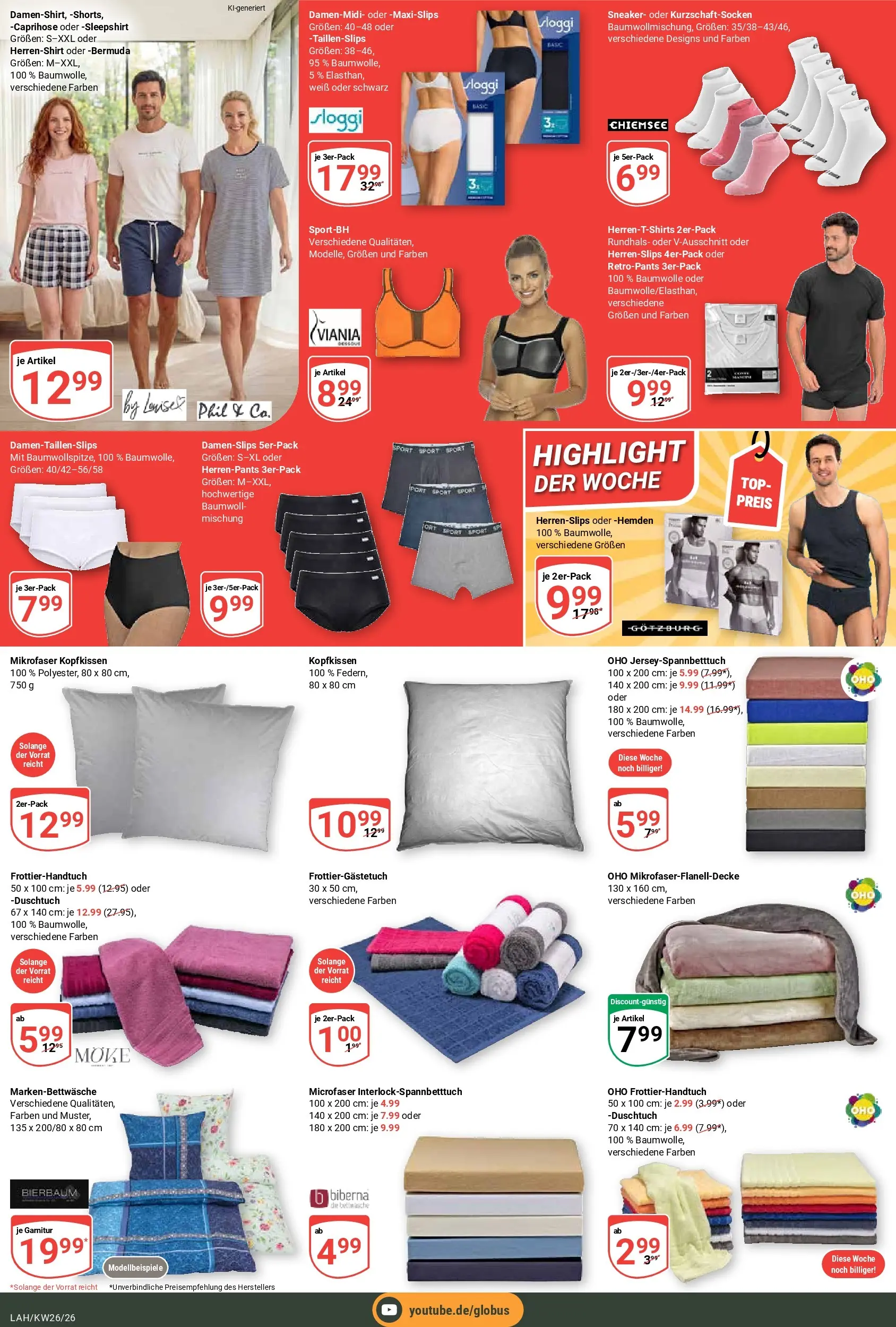 Globus Prospekt Lahnstein (ab 21.06.2026) » Angebote online | Seite: 26 | Produkte: Top, Bermuda, Caprihose, Kopfkissen
