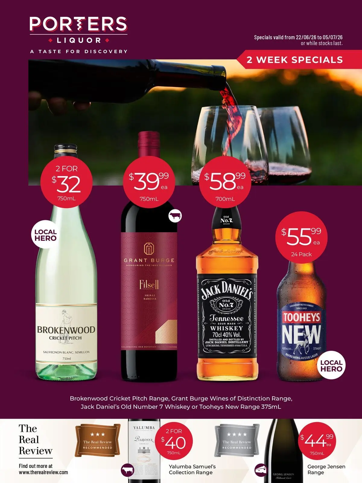 Deals - A Taste for Discovery 22/06 - 21/06/2026 > weekly / monthly specials | Page: 1 | Products: Whiskey