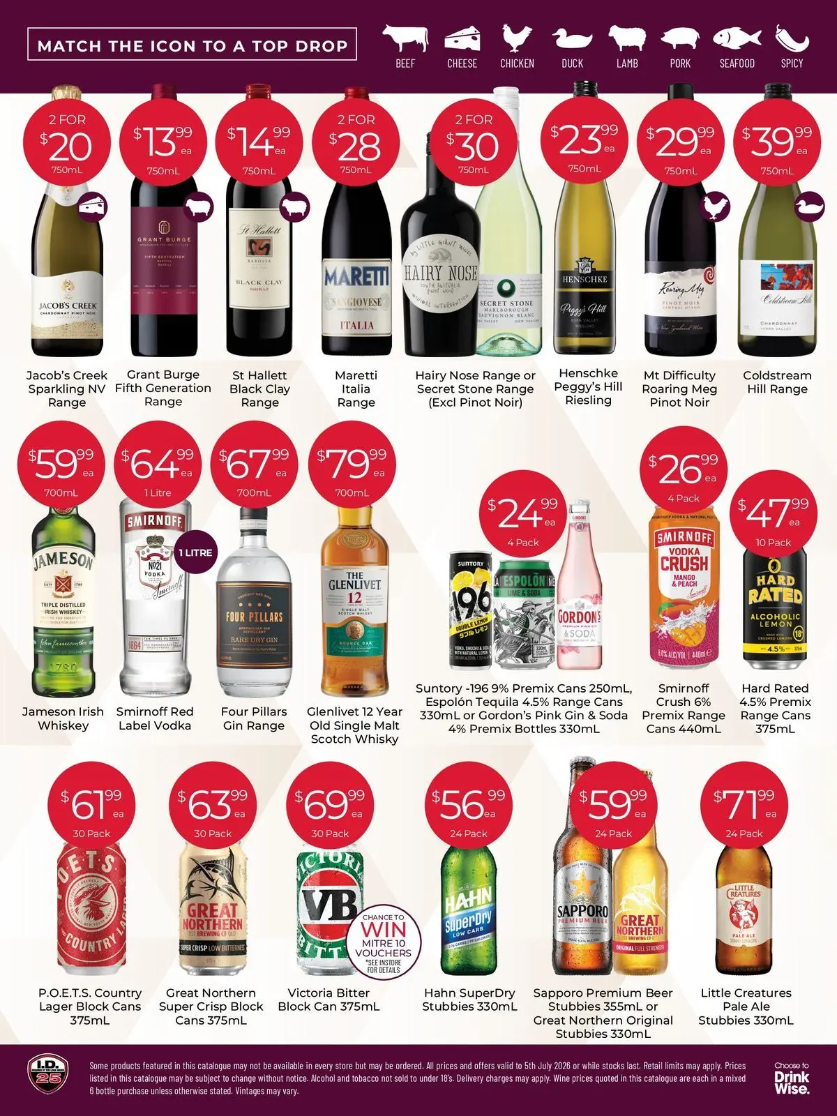 Deals - A Taste for Discovery 22/06 - 21/06/2026 > weekly / monthly specials | Page: 2 | Products: Duck, Cheese, Whiskey, Scotch