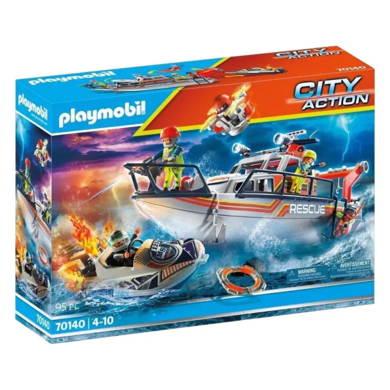 Playmobil City Action Seenot L&ouml;scheinsatz Rettungskreuzer 70140