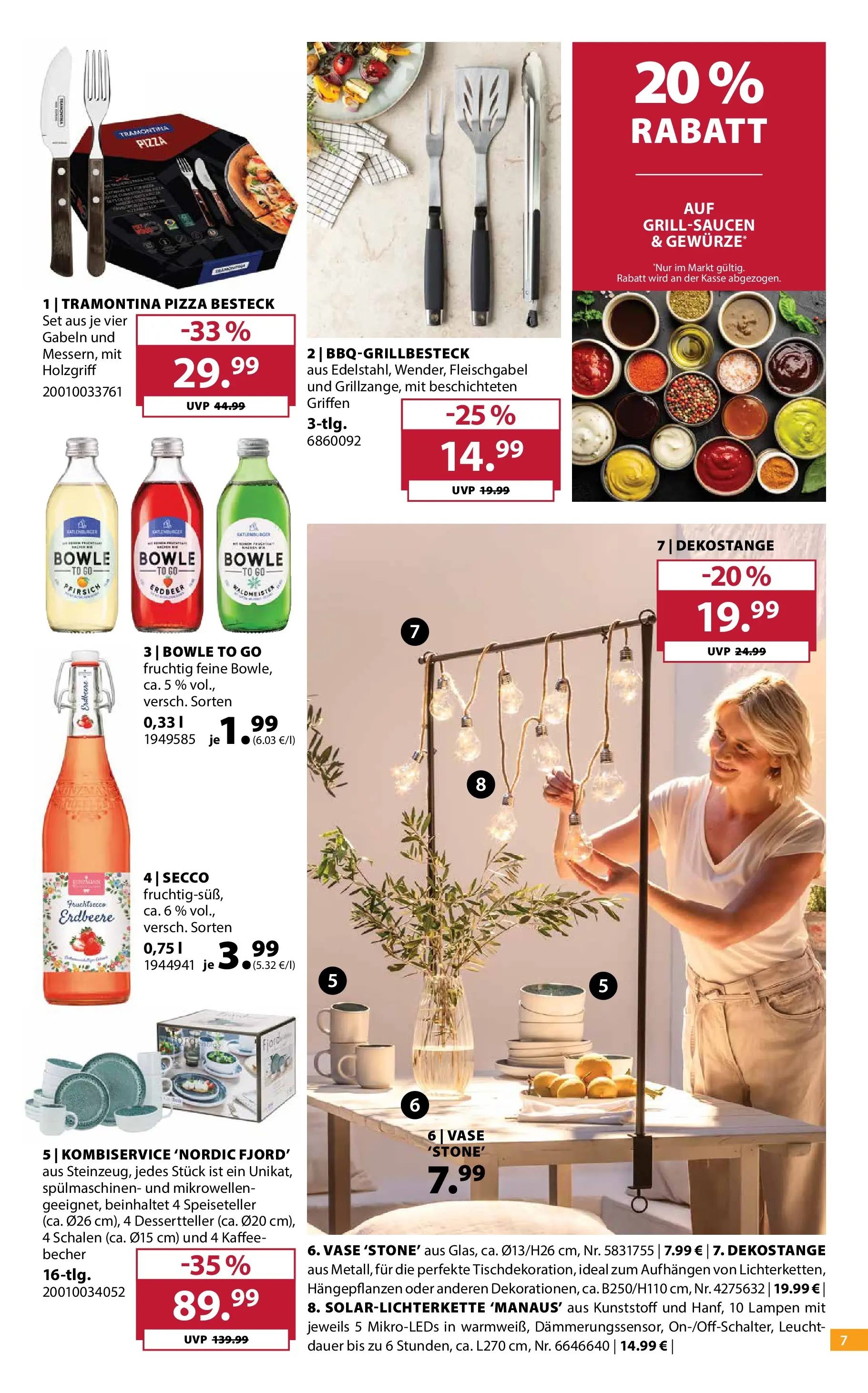 Dehner Garten & Zoo (ab 24.06.2026) zum Blättern | Seite: 7 | Produkte: Vase, Fruchtsecco, Pfirsich, Pizza