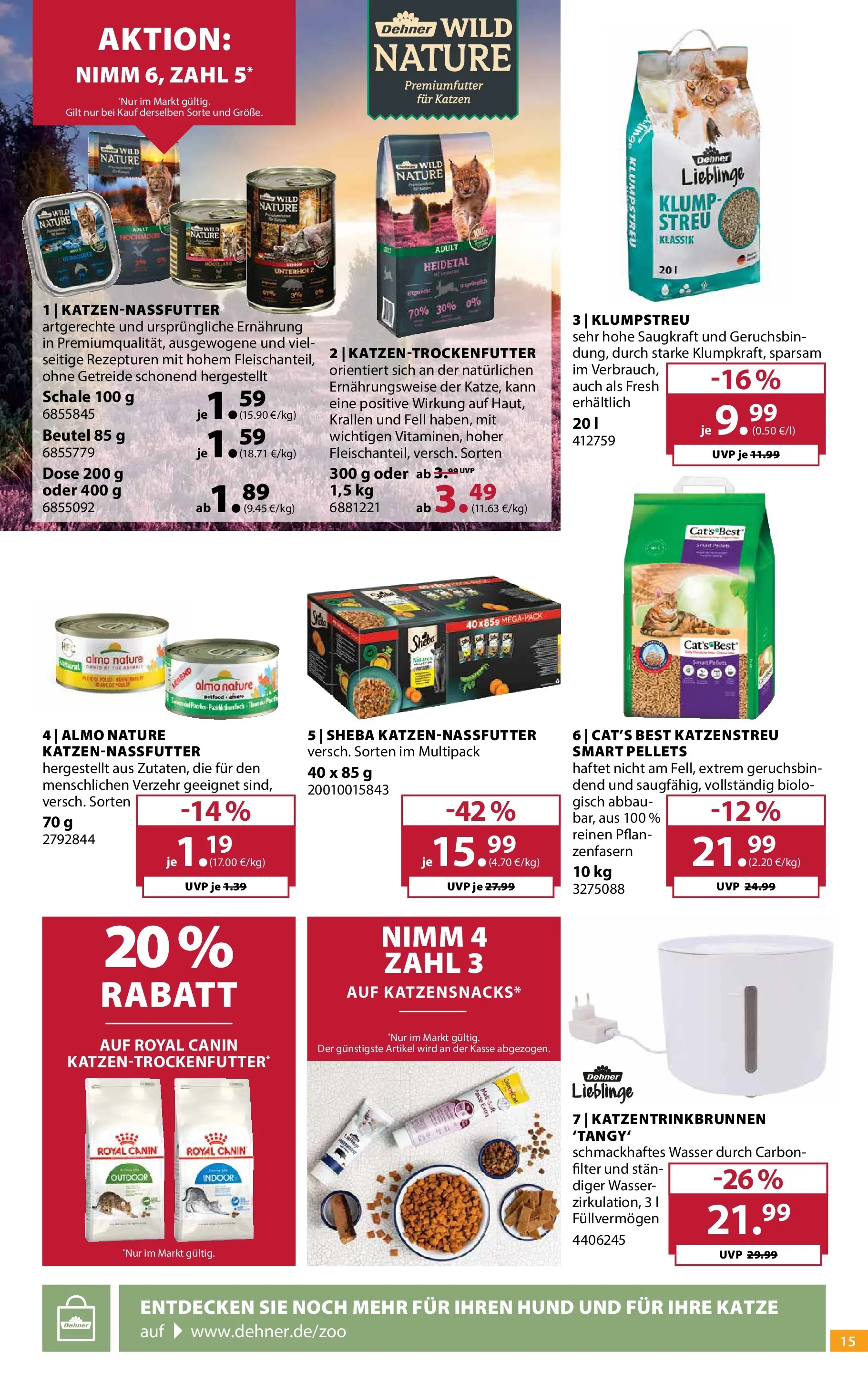 Dehner Garten & Zoo (ab 24.06.2026) zum Blättern | Seite: 15 | Produkte: Sheba, Wasser, Getreide