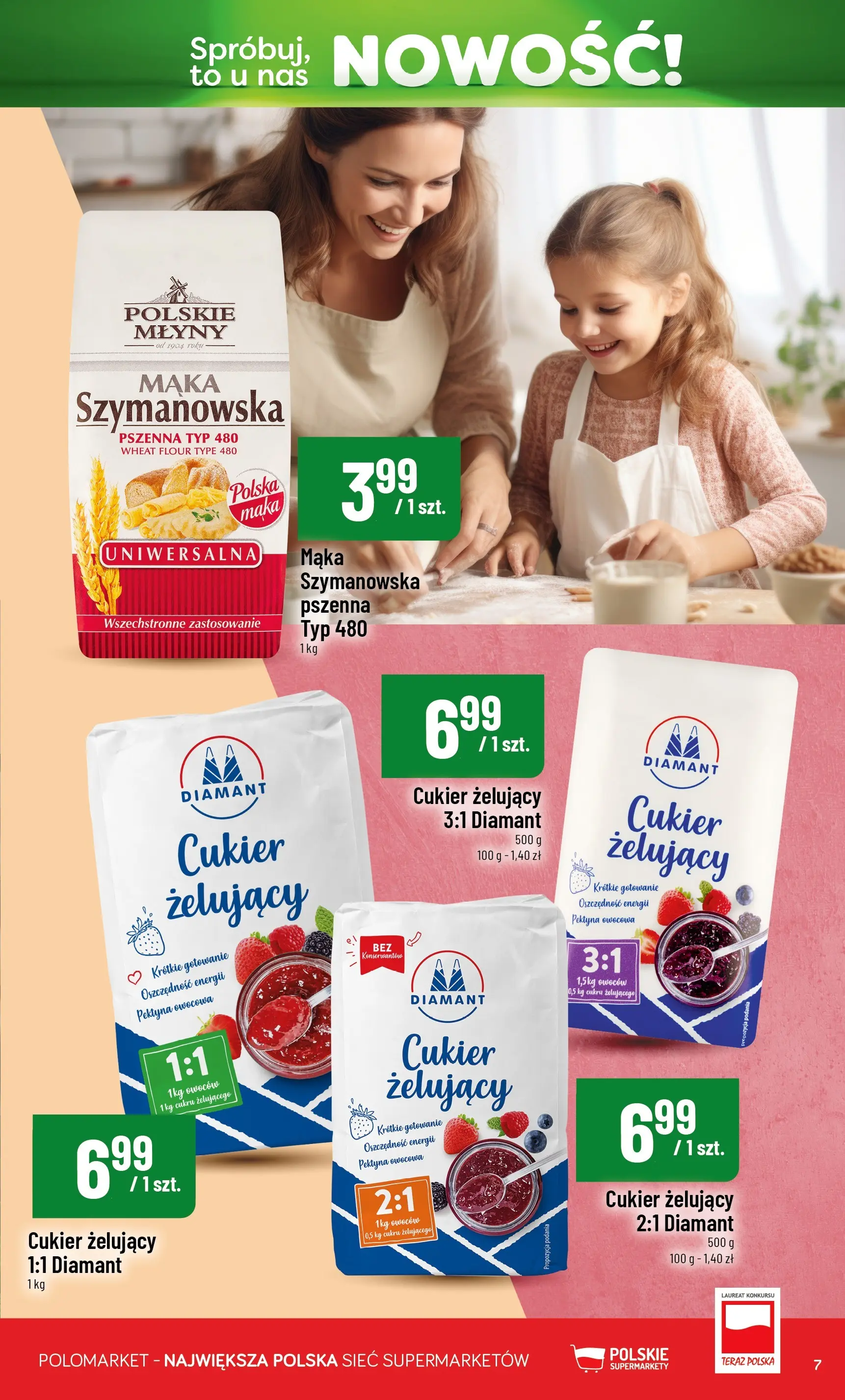 Nowa POLOmarket gazetka od jutra 17.06.2026 | Strona: 7 | Produkty: Cukier żelujący, Cukier