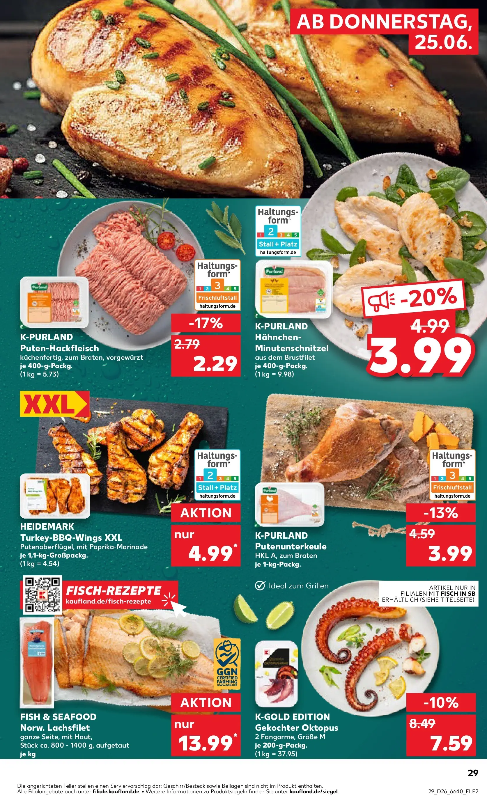 Prospekt Kaufland ab 24.06.2026 » Angebote Online zum Blättern | Seite: 29 | Produkte: Hahnchen, Fisch