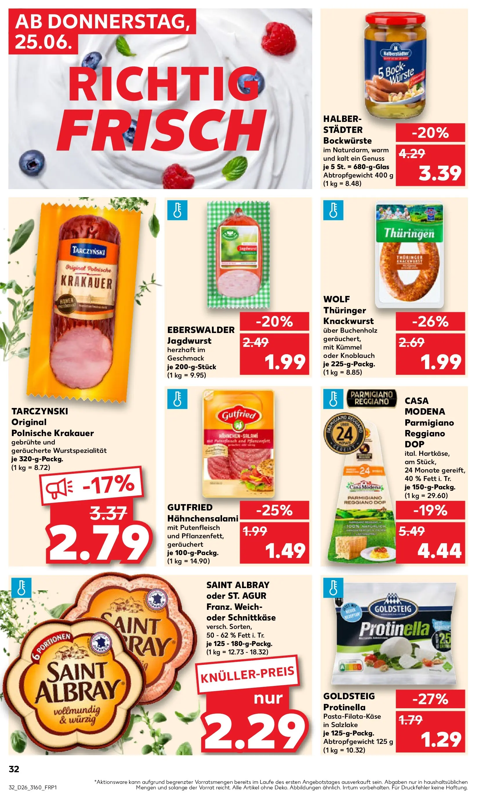 Prospekt Kaufland ab 24.06.2026 » Angebote Online zum Blättern | Seite: 32 | Produkte: Knoblauch, Salami