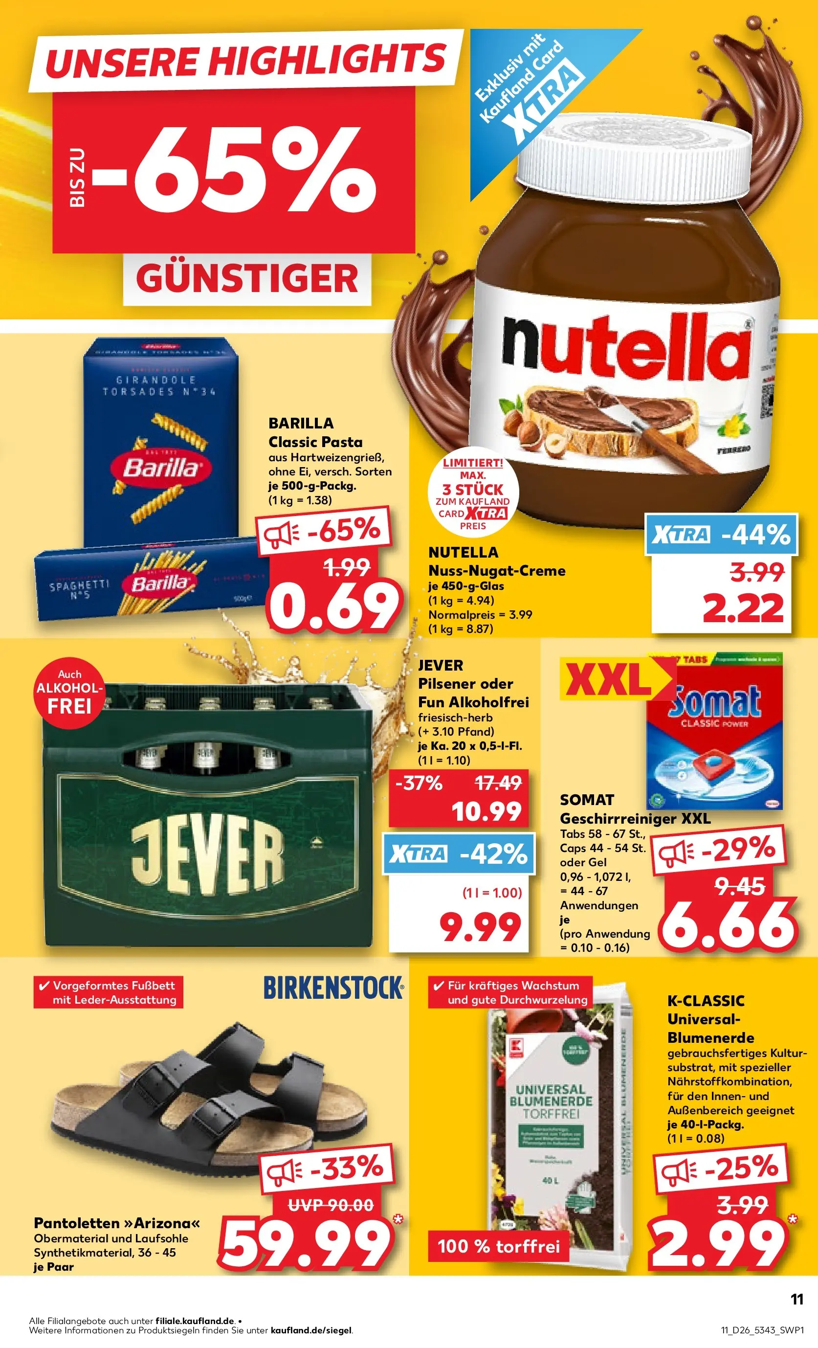 Prospekt Kaufland ab 24.06.2026 » Angebote Online zum Blättern | Seite: 11 | Produkte: Barilla, Blumenerde, Jever, Pasta