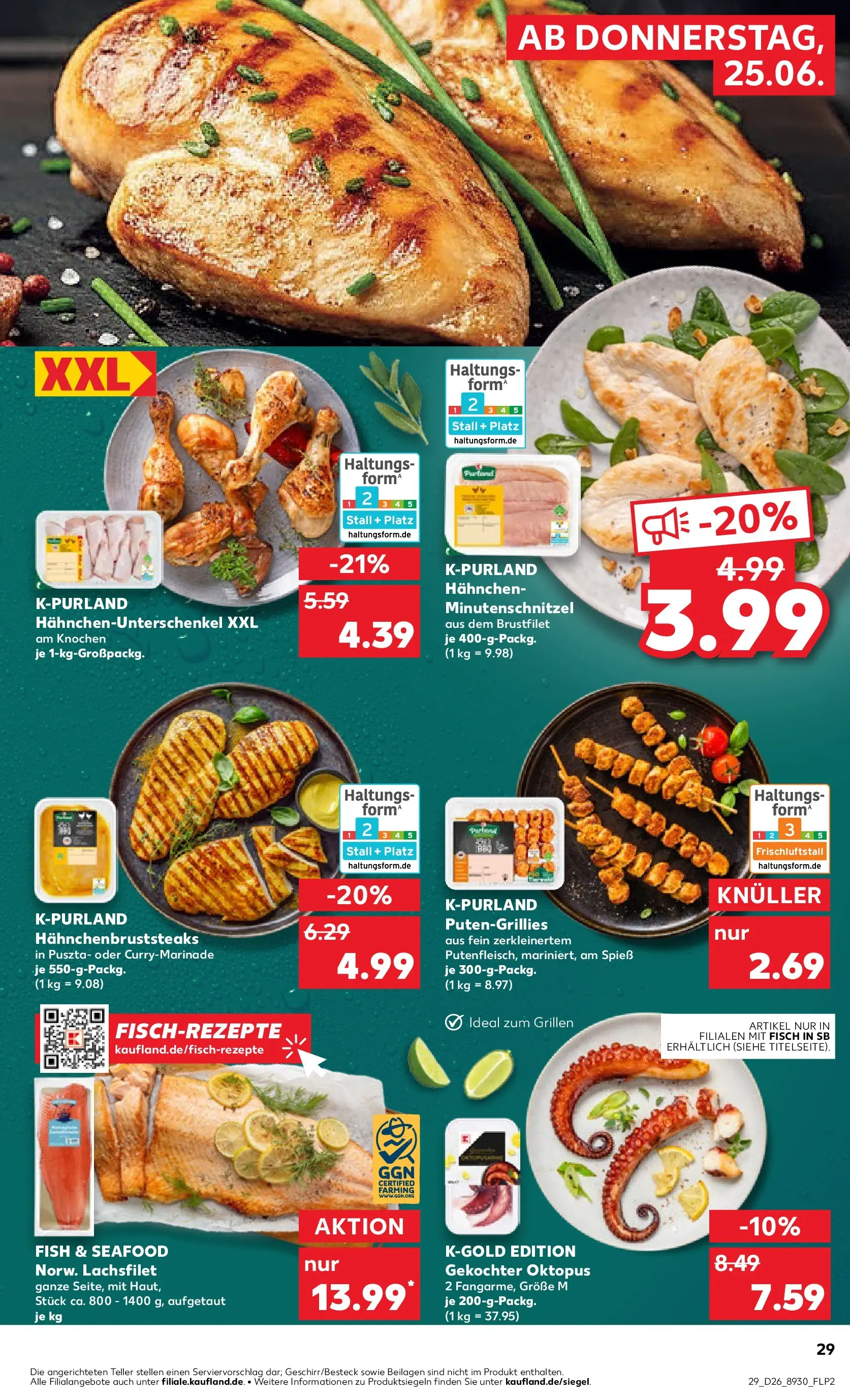 Prospekt Kaufland ab 24.06.2026 » Angebote Online zum Blättern | Seite: 29 | Produkte: Hahnchen, Fisch