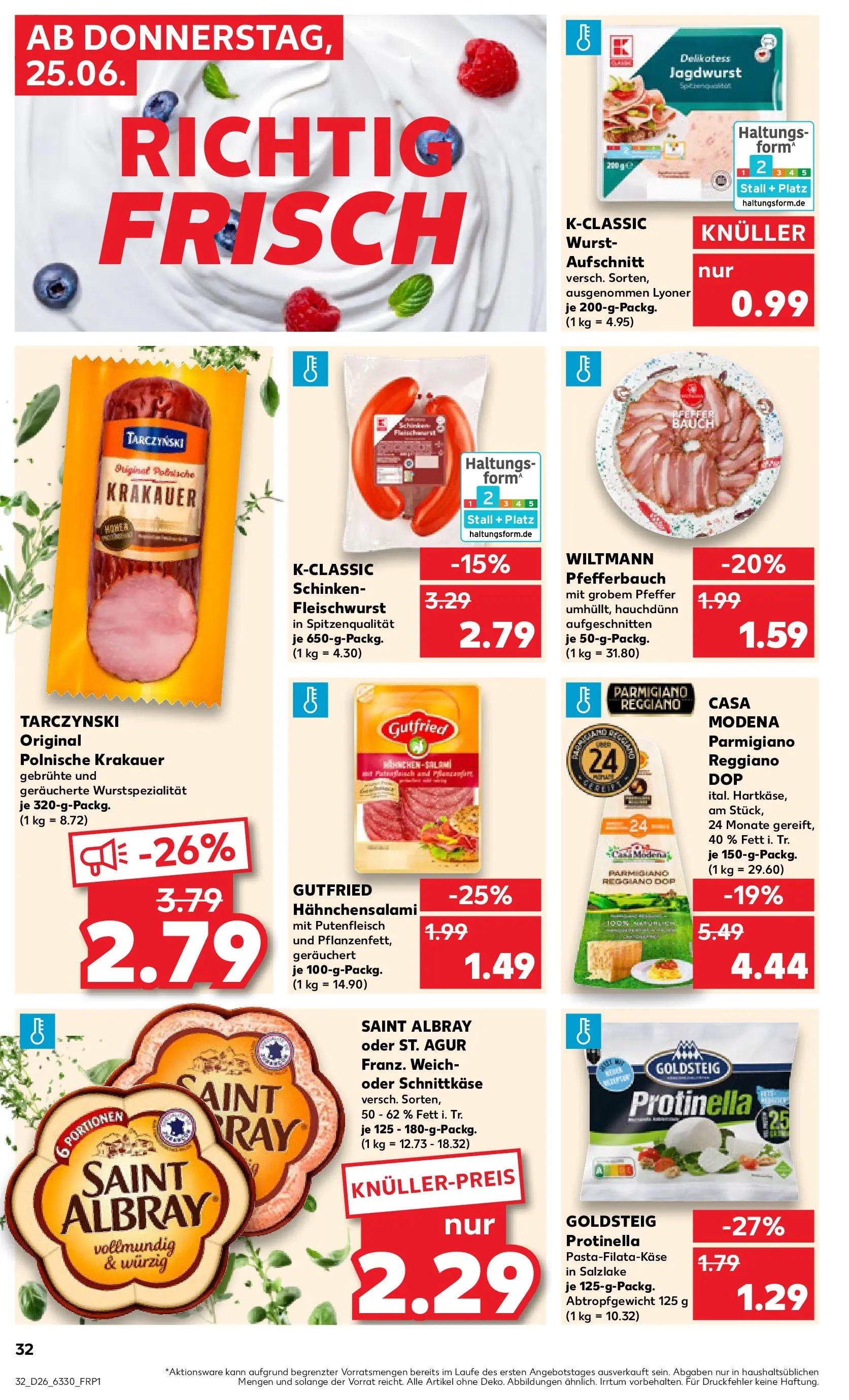 Prospekt Kaufland ab 25.06.2026 » Angebote Online zum Blättern | Seite: 32 | Produkte: Pfeffer, Wurst, Schinken