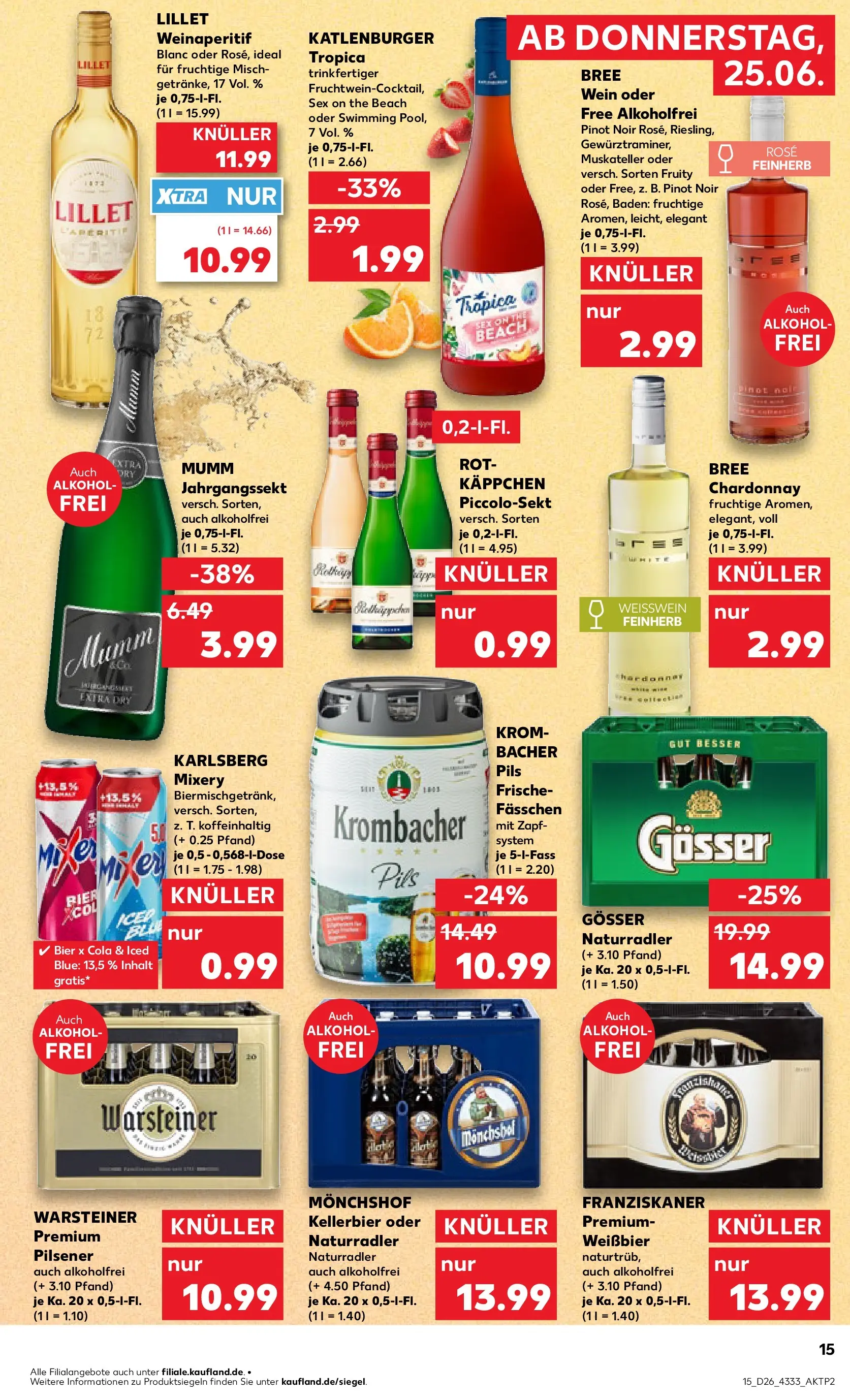 Prospekt Kaufland ab 25.06.2026 » Angebote Online zum Blättern | Seite: 15 | Produkte: Mixer, Bier, Pils, Krombacher