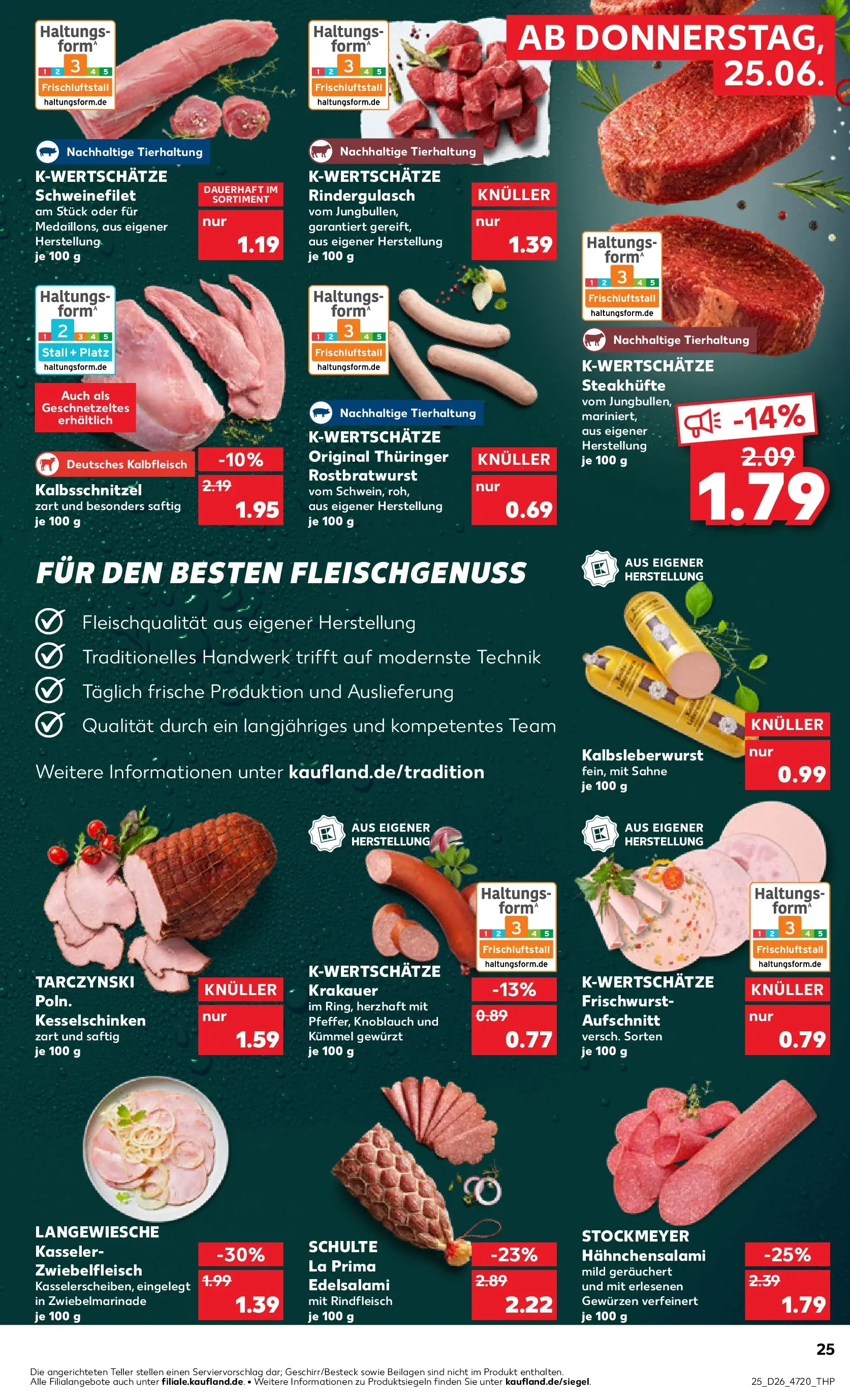 Prospekt Kaufland ab 25.06.2026 » Angebote Online zum Blättern | Seite: 25 | Produkte: Rindergulasch, Knoblauch, Rindfleisch, Sahne