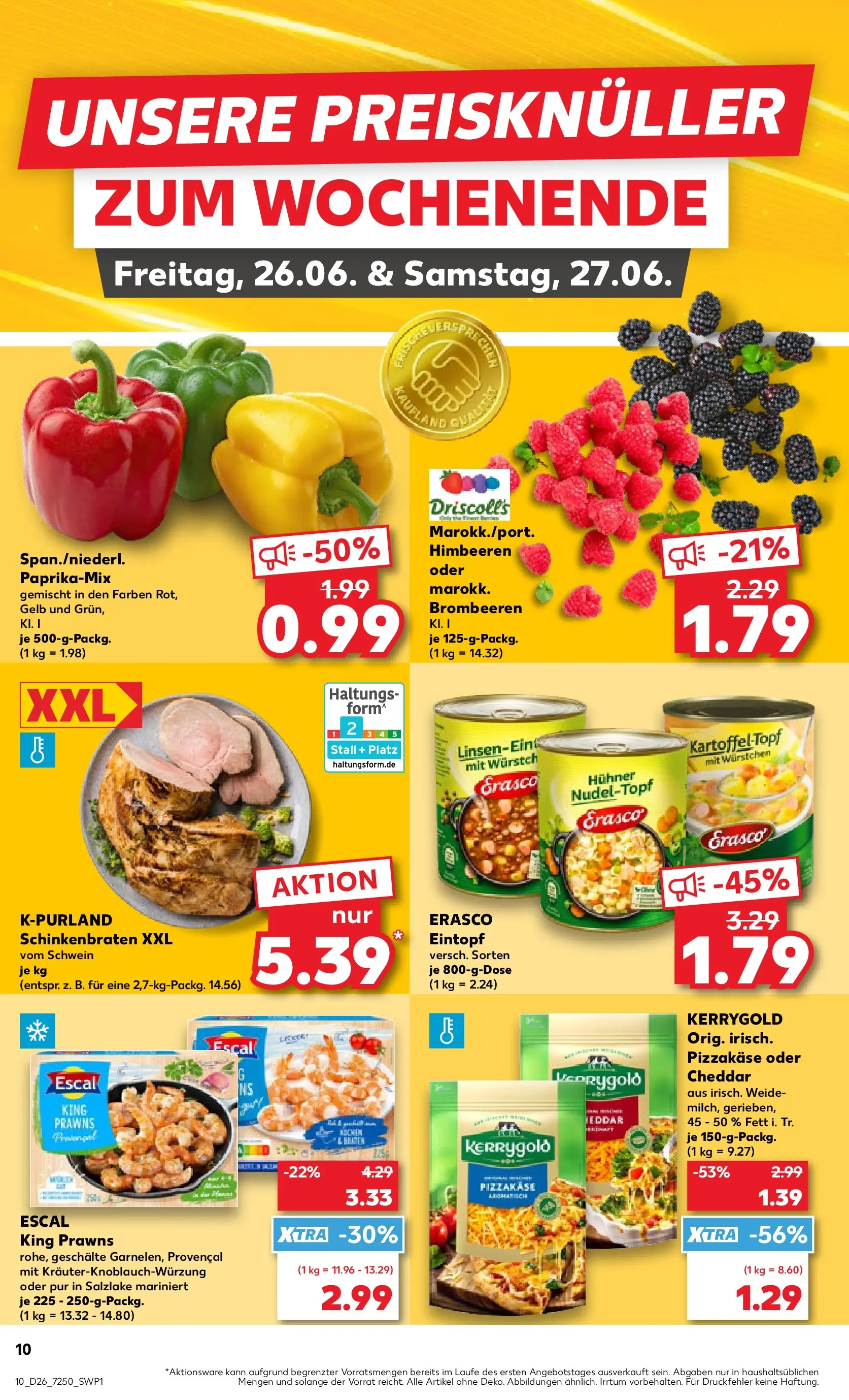 Prospekt Kaufland ab 25.06.2026 » Angebote Online zum Blättern | Seite: 10 | Produkte: Himbeeren, Erasco