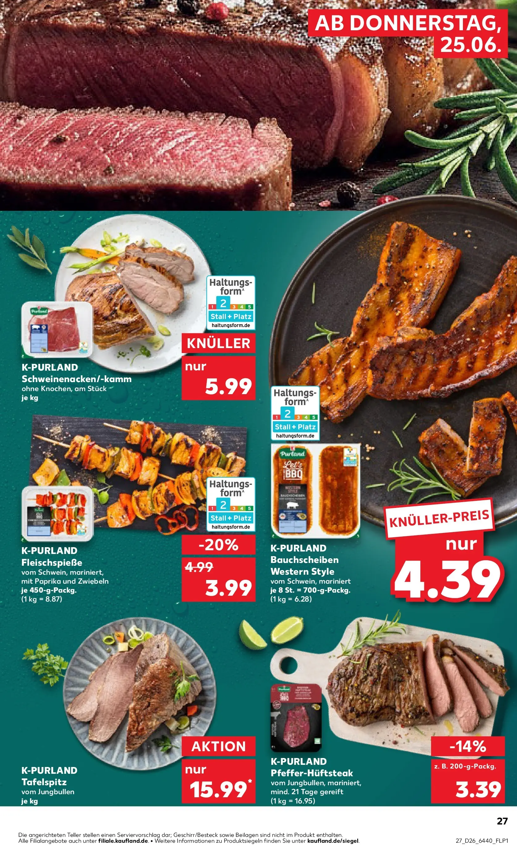 Prospekt Kaufland ab 25.06.2026 » Angebote Online zum Blättern | Seite: 27 | Produkte: Tafelspitz, Zwiebeln, Paprika