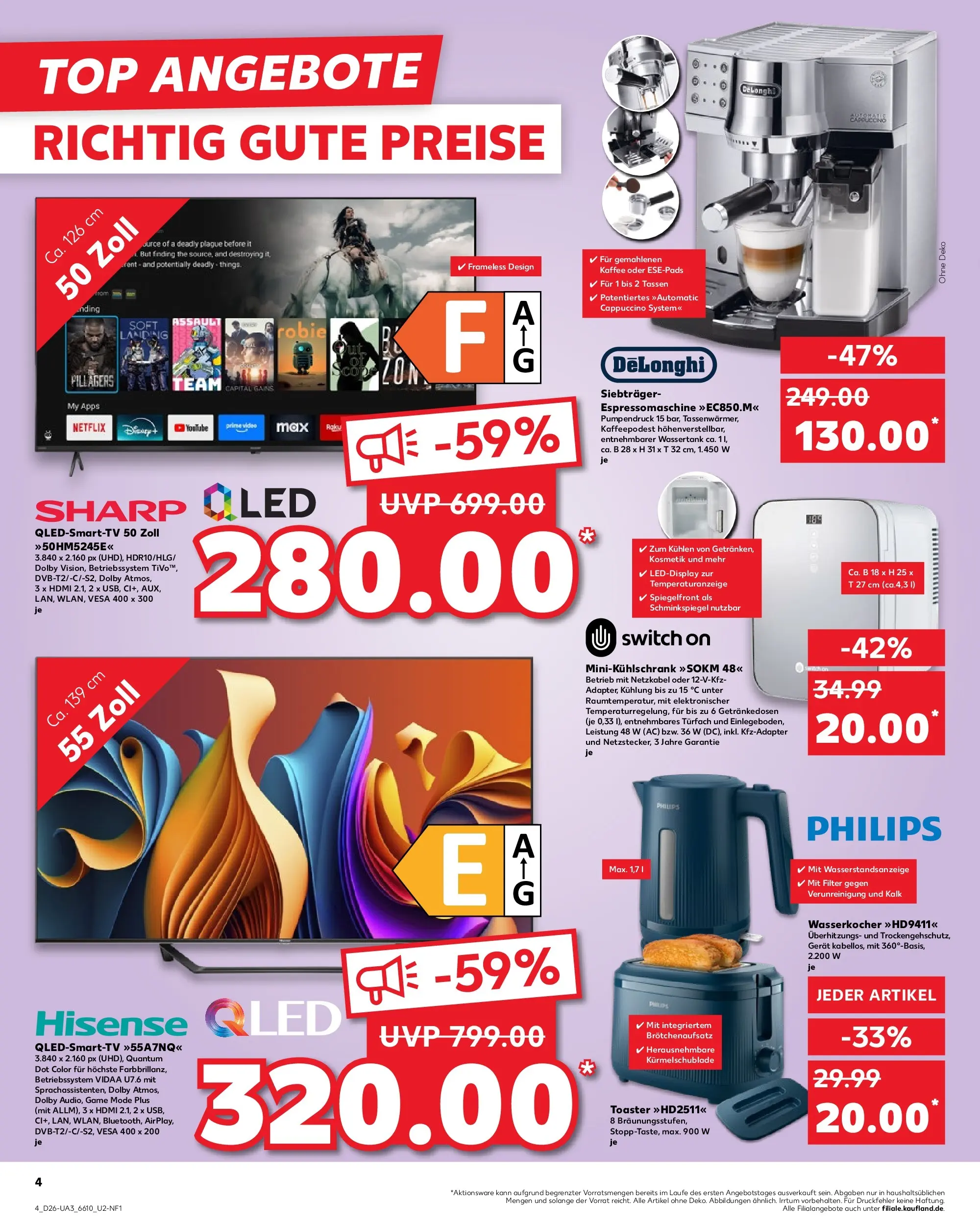Prospekt Kaufland ab 22.06.2026 ยป Angebote und Werbung Online | Seite: 13 | Produkte: Hisense, Wasserkocher, Toaster, Wasser Prospekt Kaufland ab 22.06.2026 ยป Angebote Online zum Blรคttern | Seite: 13 | Produkte: Hisense, Wasserkocher, Toaster, Wasser