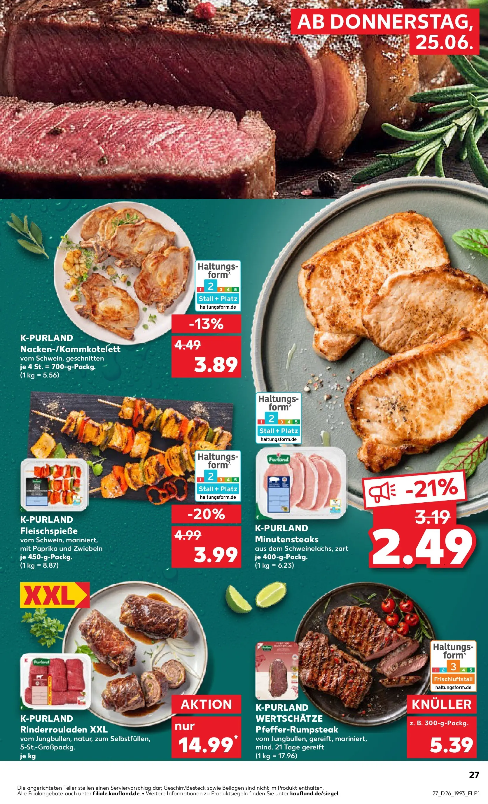 Prospekt Kaufland ab 22.06.2026 ยป Angebote und Werbung Online | Seite: 36 | Produkte: Rinderrouladen, Zwiebeln, Paprika, Steak Prospekt Kaufland ab 22.06.2026 ยป Angebote Online zum Blรคttern | Seite: 36 | Produkte: Rinderrouladen, Zwiebeln, Paprika, Steak