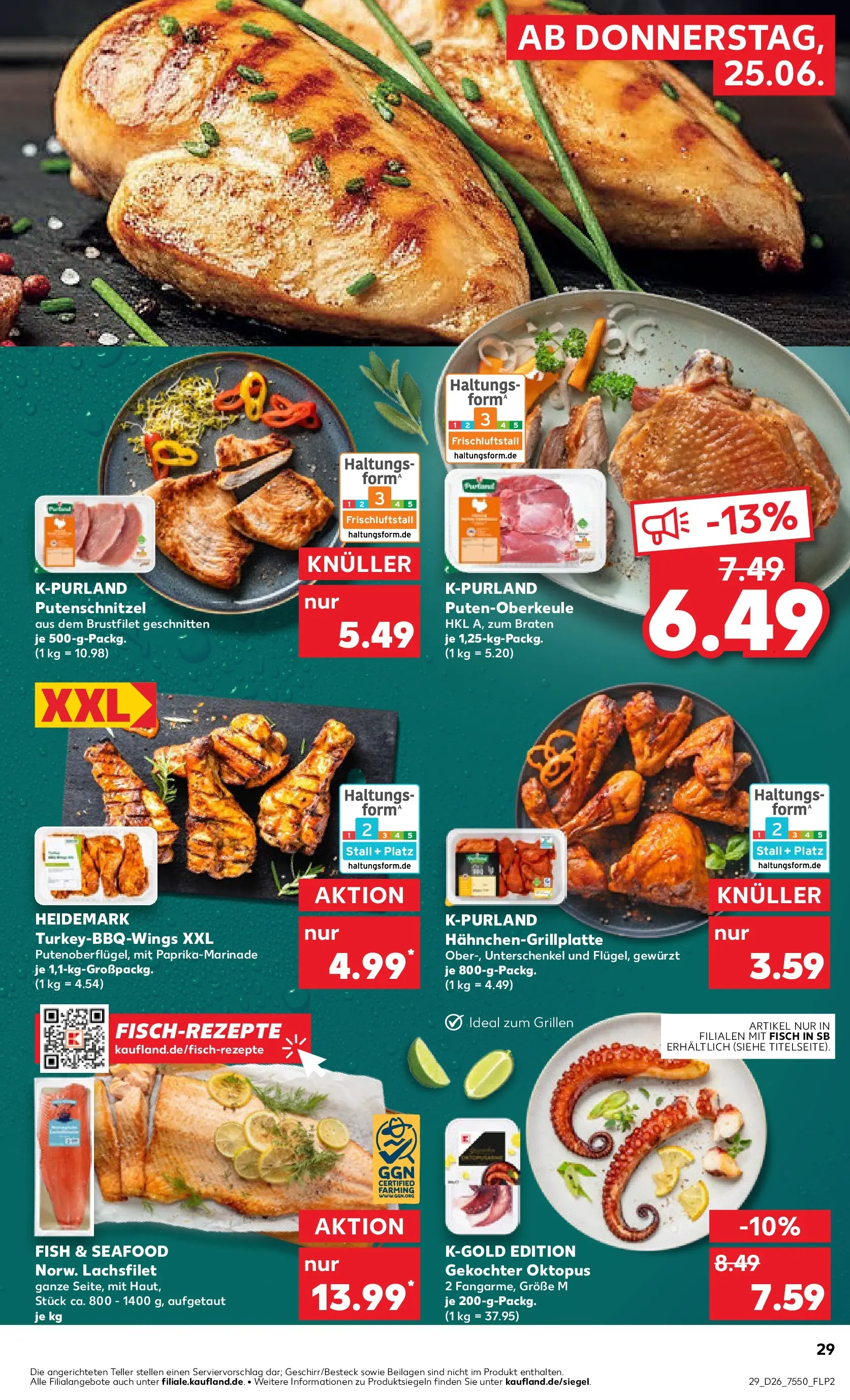 Prospekt Kaufland ab 22.06.2026 » Angebote Online zum Blättern | Seite: 38 | Produkte: Grill, Fisch, Putenschnitzel