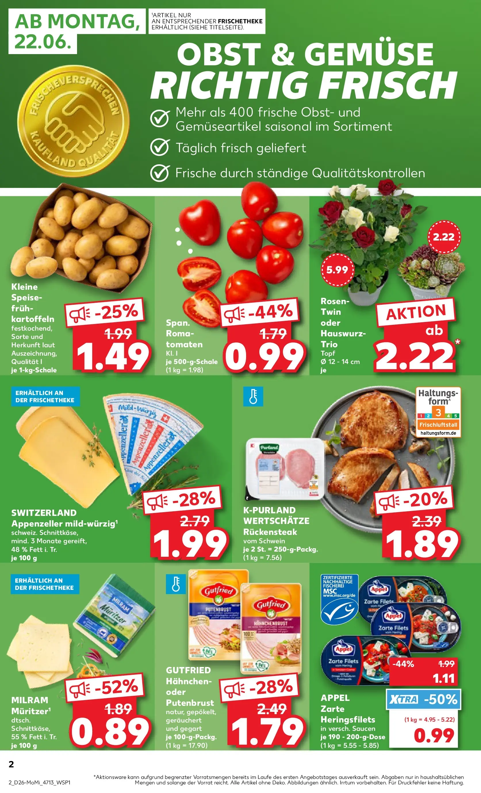 Prospekt Kaufland ab 21.06.2026 ยป Angebote und Werbung Online | Seite: 2 | Produkte: Kartoffeln, Gemรผse, Obst, Milram Prospekt Kaufland ab 21.06.2026 ยป Angebote Online zum Blรคttern | Seite: 2 | Produkte: Kartoffeln, Gemรผse, Obst, Milram
