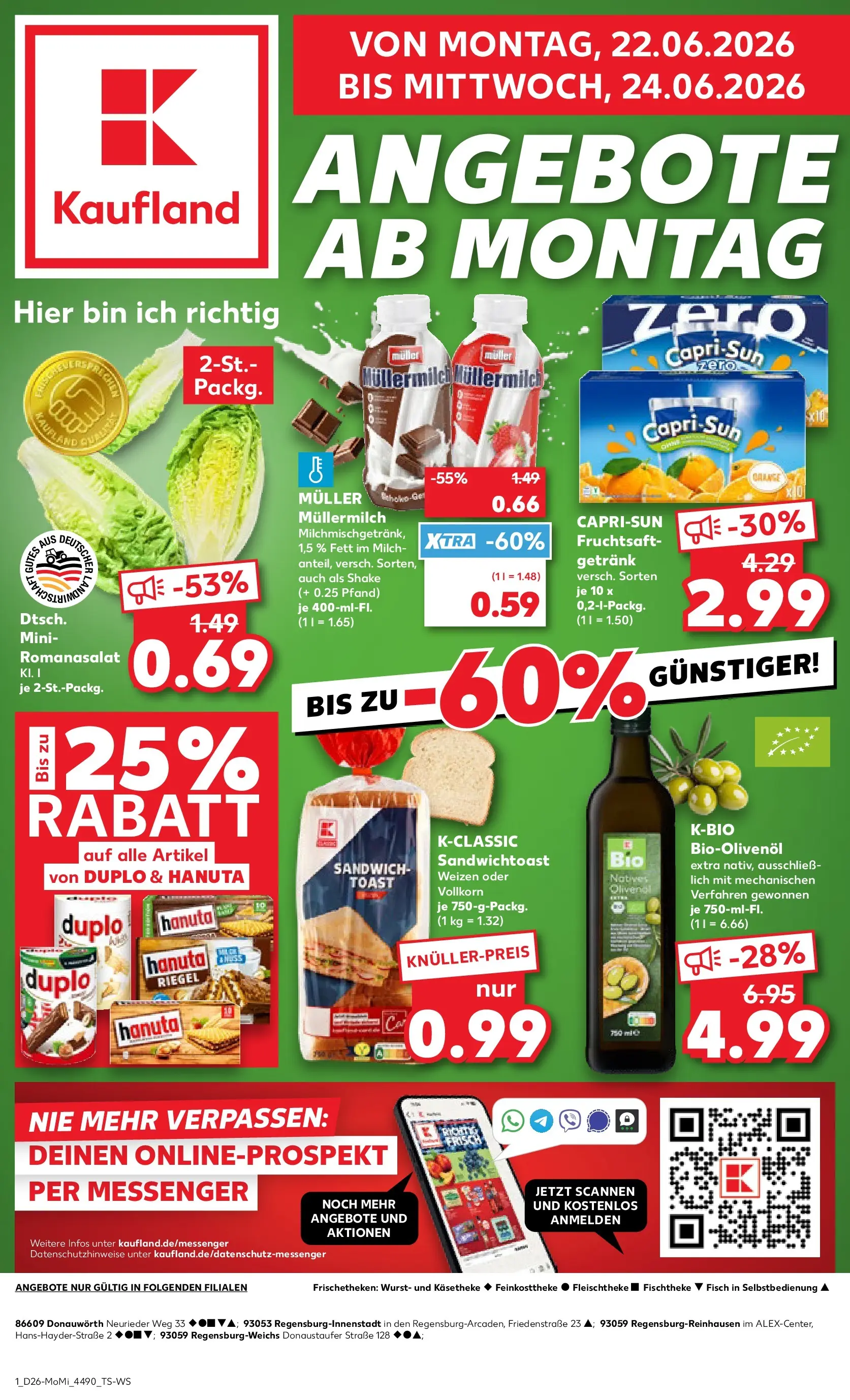 Prospekt Kaufland ab 22.06.2026 ยป Angebote und Werbung Online | Seite: 1 | Produkte: Capri sun, Toast, Fisch, Wurst Prospekt Kaufland ab 22.06.2026 ยป Angebote Online zum Blรคttern | Seite: 1 | Produkte: Capri sun, Toast, Fisch, Wurst