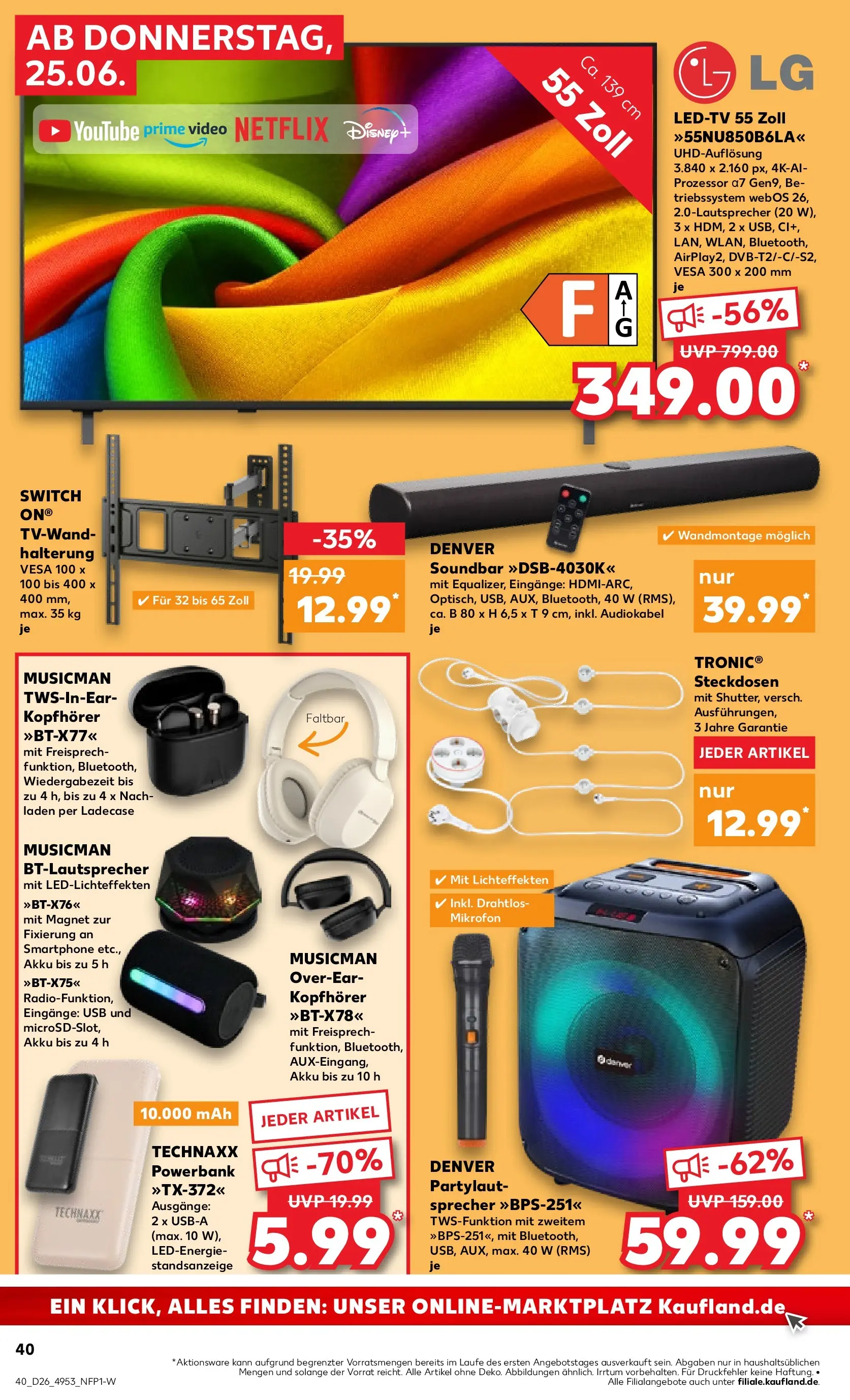 Prospekt Kaufland ab 22.06.2026 ยป Angebote und Werbung Online | Seite: 57 | Produkte: USB, Soundbar, Powerbank, Kopfhรถrer Prospekt Kaufland ab 22.06.2026 ยป Angebote Online zum Blรคttern | Seite: 57 | Produkte: USB, Soundbar, Powerbank, Kopfhรถrer