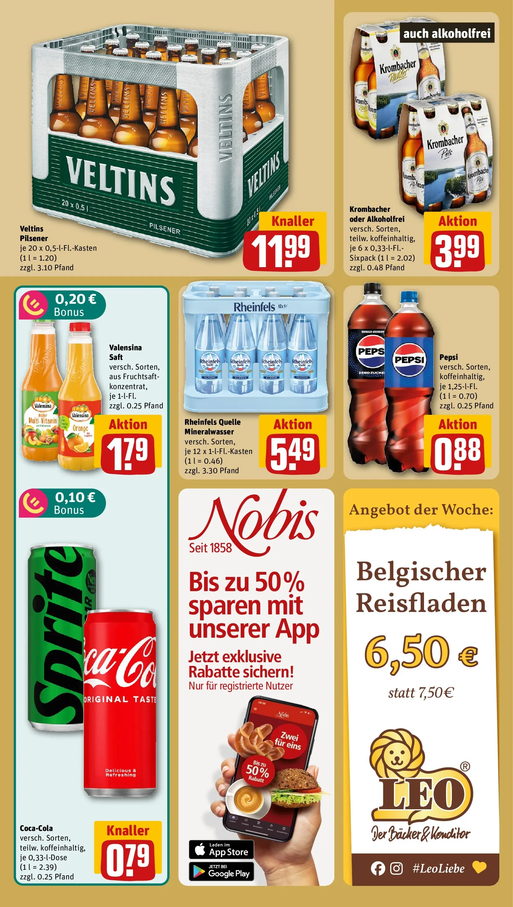 REWE Prospekt ab 21.06.2026 zum Blättern » Angebote | Seite: 22 | Produkte: Sprite, Mineralwasser, Valensina, Veltins