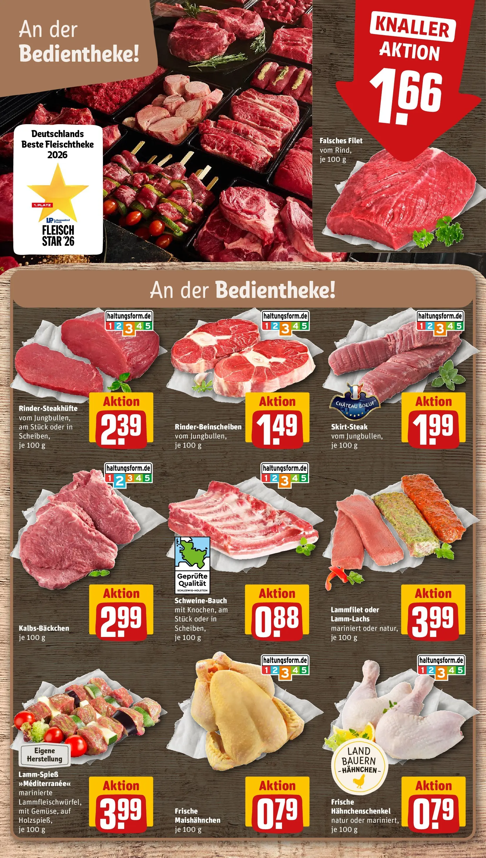 REWE Prospekt ab 21.06.2026 zum Blättern » Angebote | Seite: 10 | Produkte: Hahnchen, Hahnchenschenkel, Schweinebauch, Fleisch
