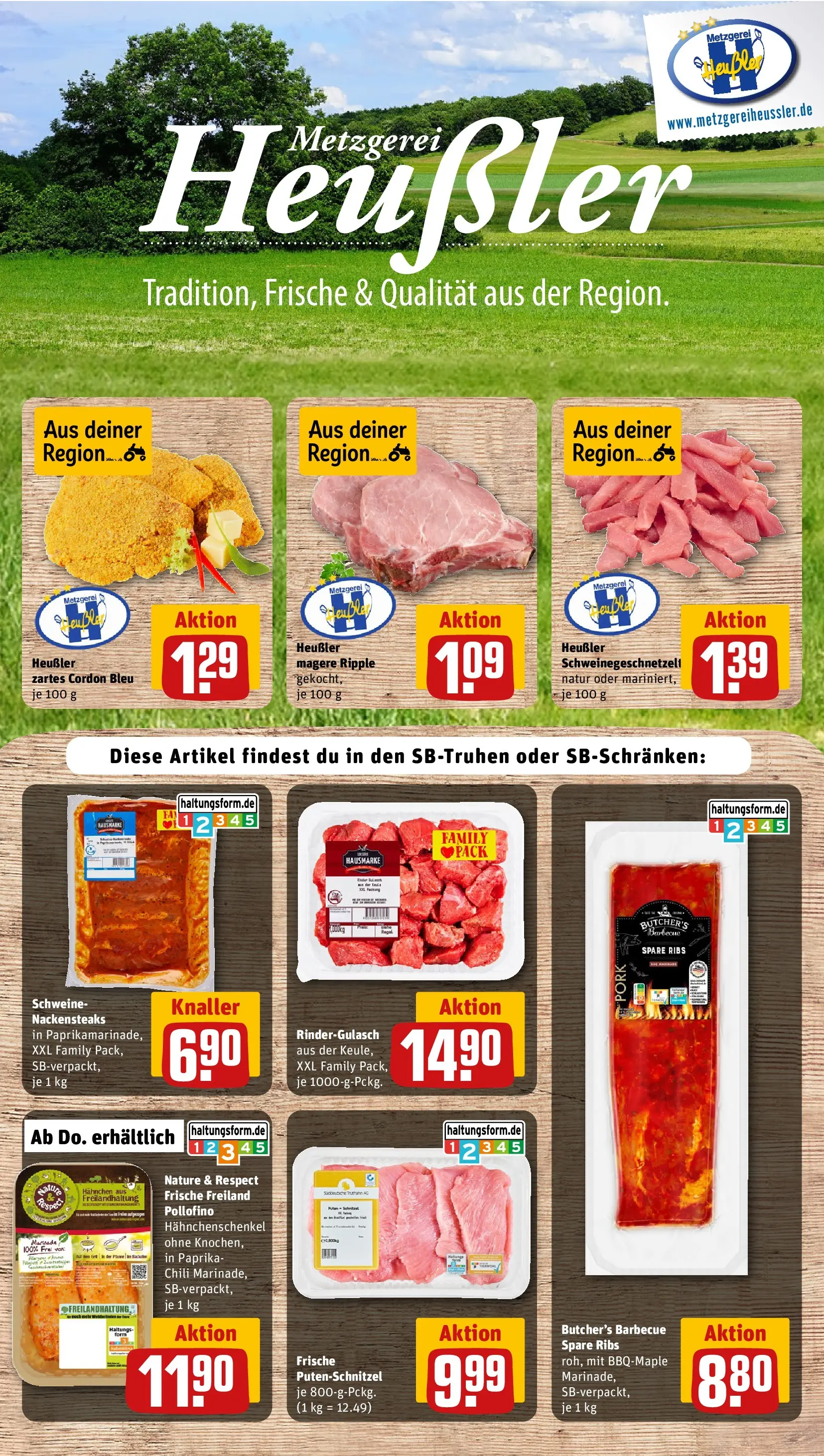 REWE Prospekt ab 21.06.2026 zum Blättern » Angebote | Seite: 10 | Produkte: Hahnchenschenkel, Spare ribs, Putenschnitzel, Chili