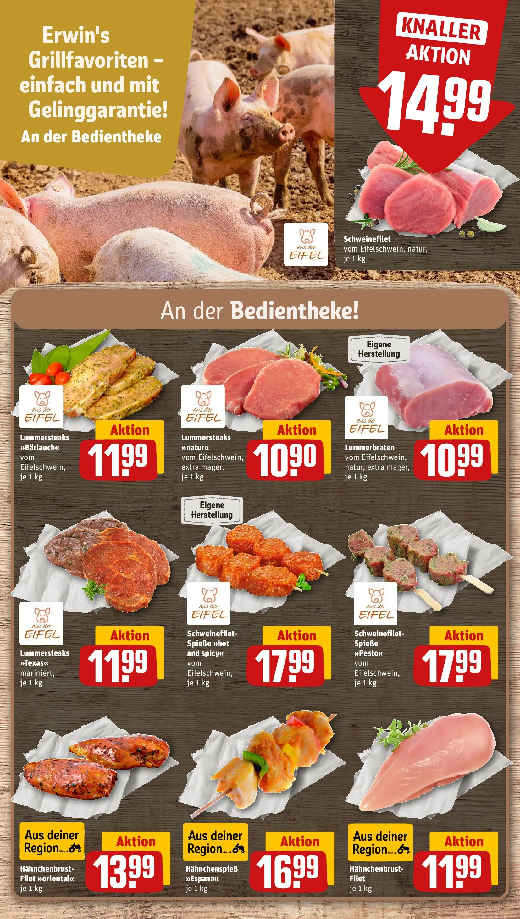 REWE Prospekt ab 21.06.2026 zum Blättern » Angebote | Seite: 10 | Produkte: Spieße, Schweinefilet, Hahnchenbrust