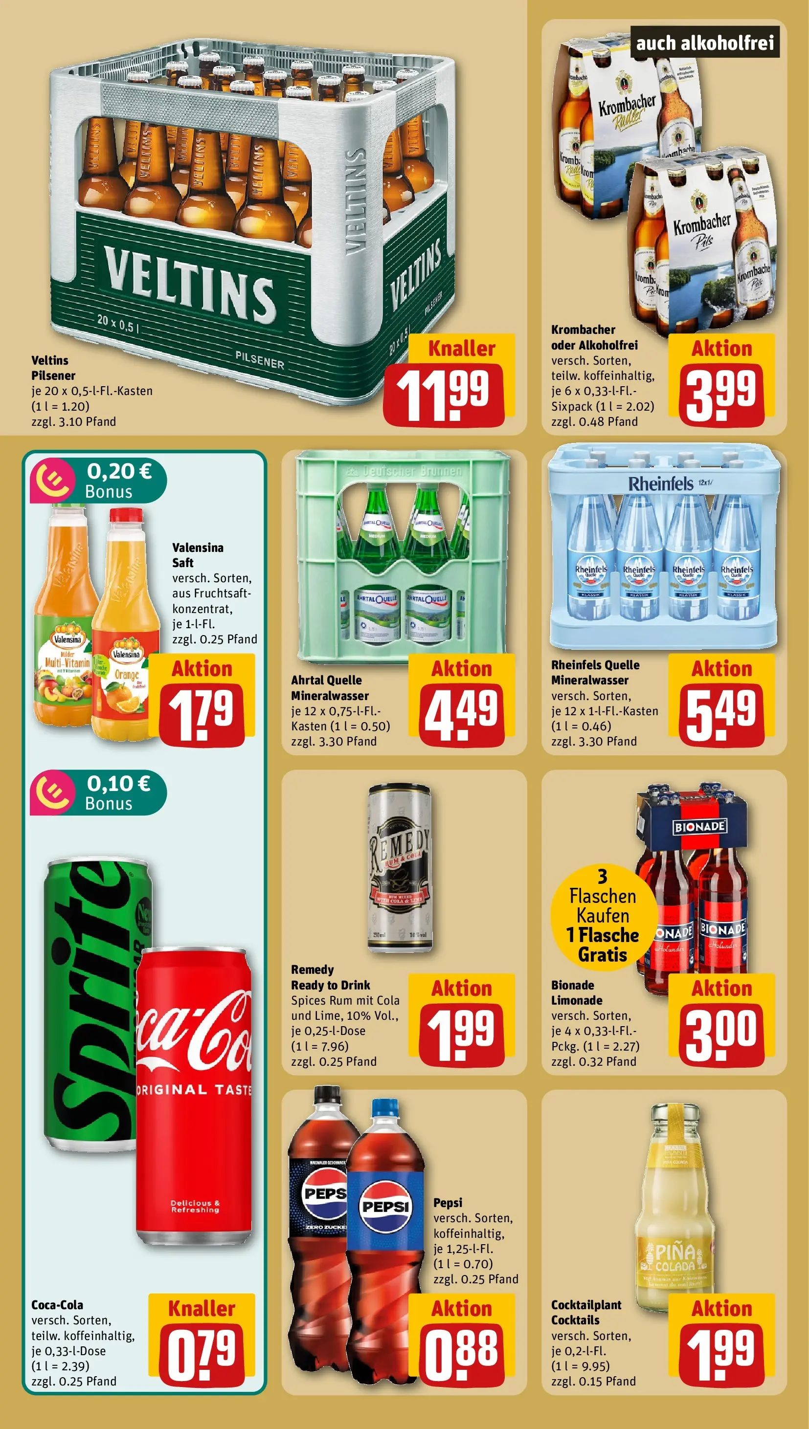REWE Prospekt ab 21.06.2026 zum Blättern » Angebote | Seite: 22 | Produkte: Sprite, Mineralwasser, Krombacher, Fruchtsaft