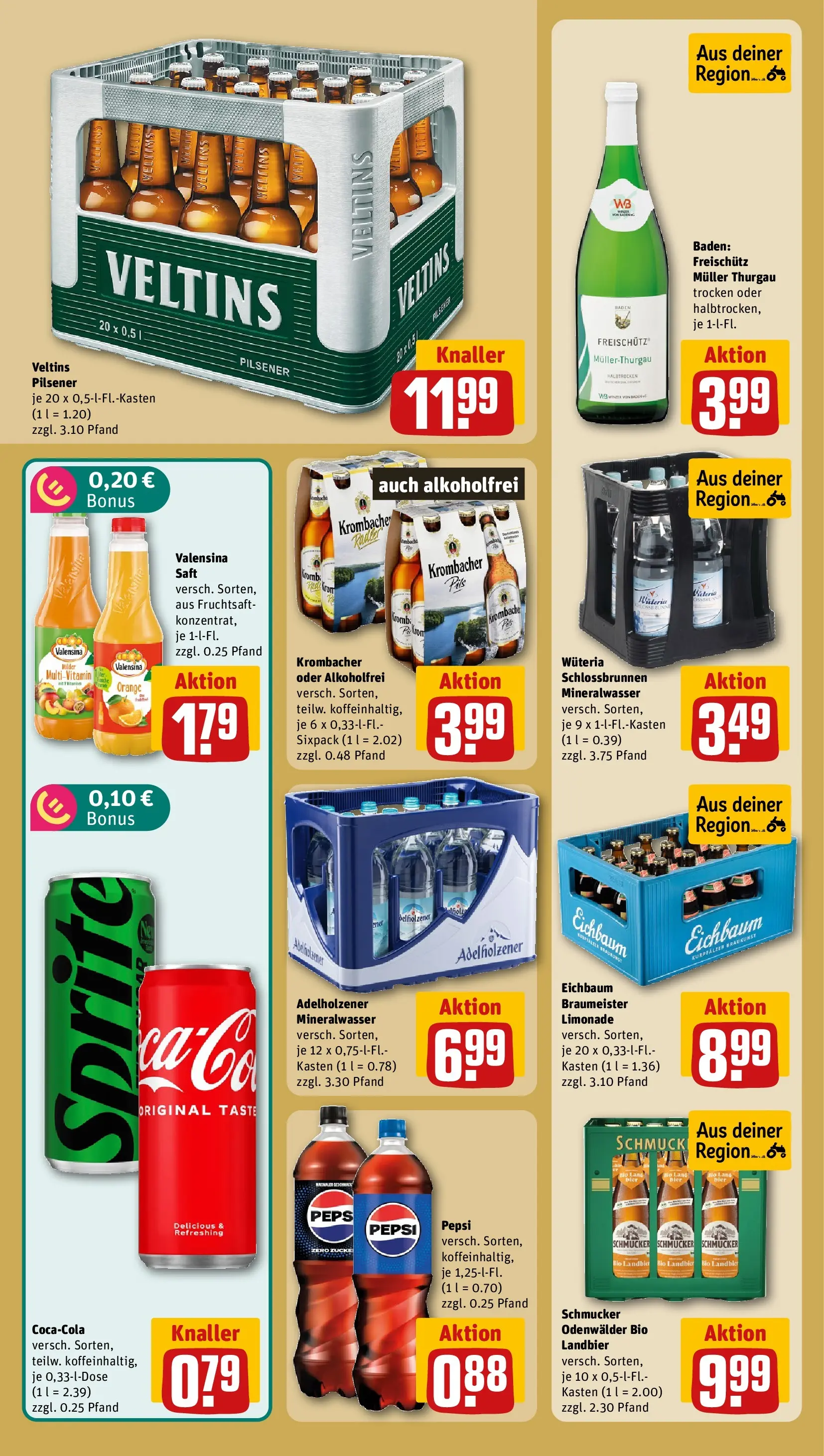 REWE Prospekt ab 21.06.2026 zum Blättern » Angebote | Seite: 24 | Produkte: Pils, Mineralwasser, Valensina, Fruchtsaft