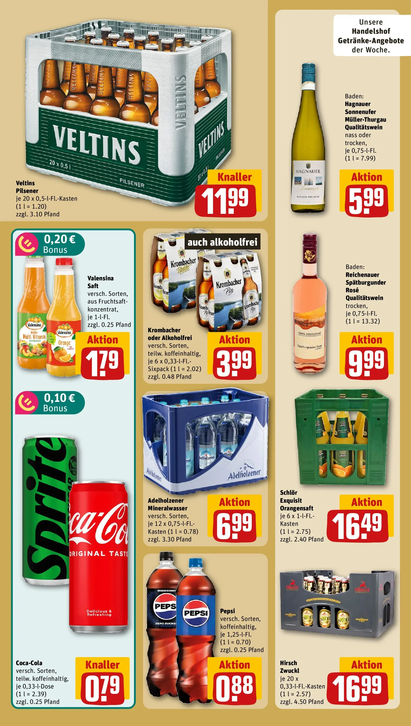 REWE Prospekt ab 21.06.2026 zum Blättern » Angebote | Seite: 24 | Produkte: Pils, Adelholzener, Valensina, Fruchtsaft