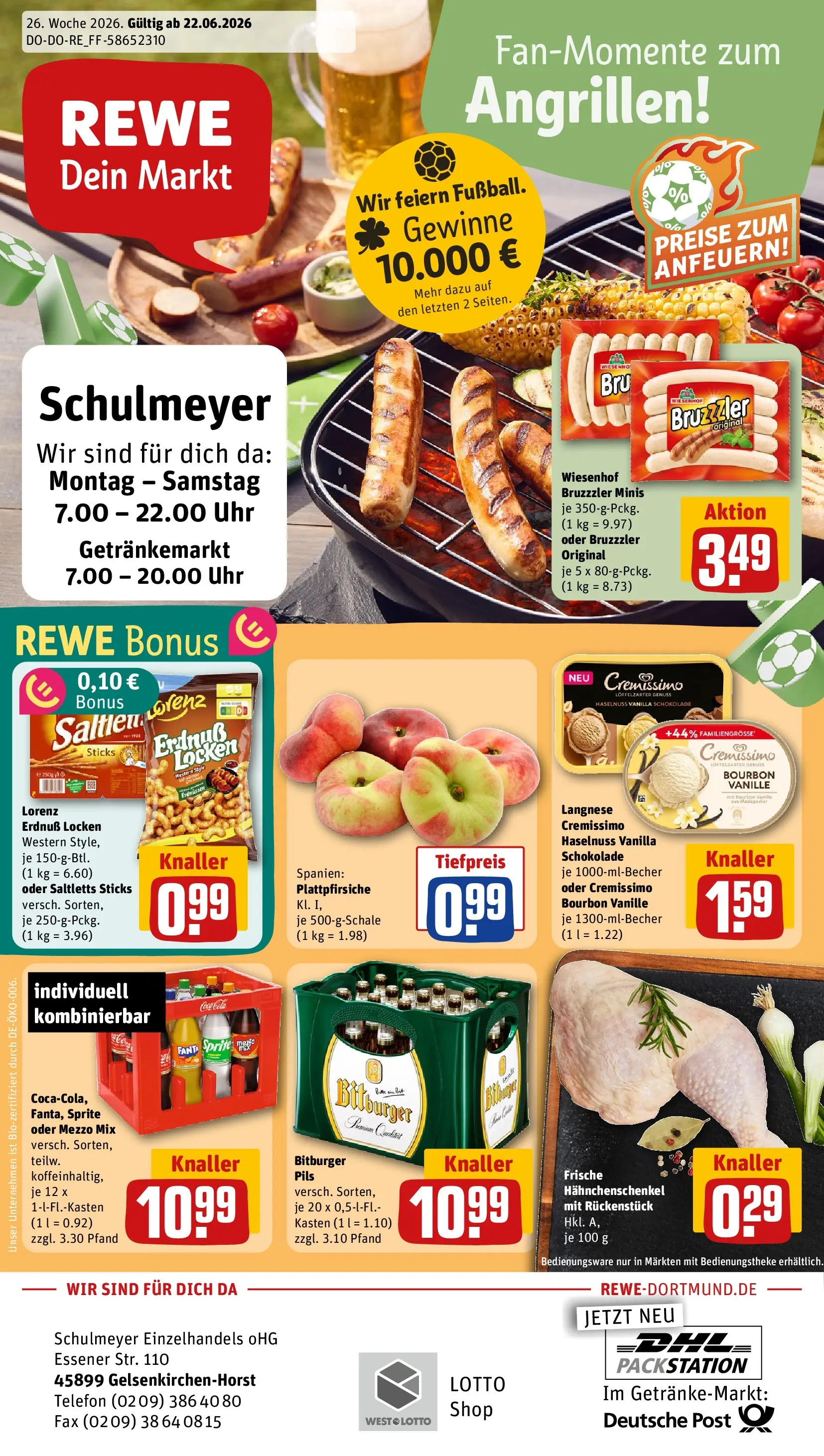 REWE Prospekt ab 21.06.2026 zum Blättern » Angebote | Seite: 1 | Produkte: Langnese, Sprite, Pils, Telefon