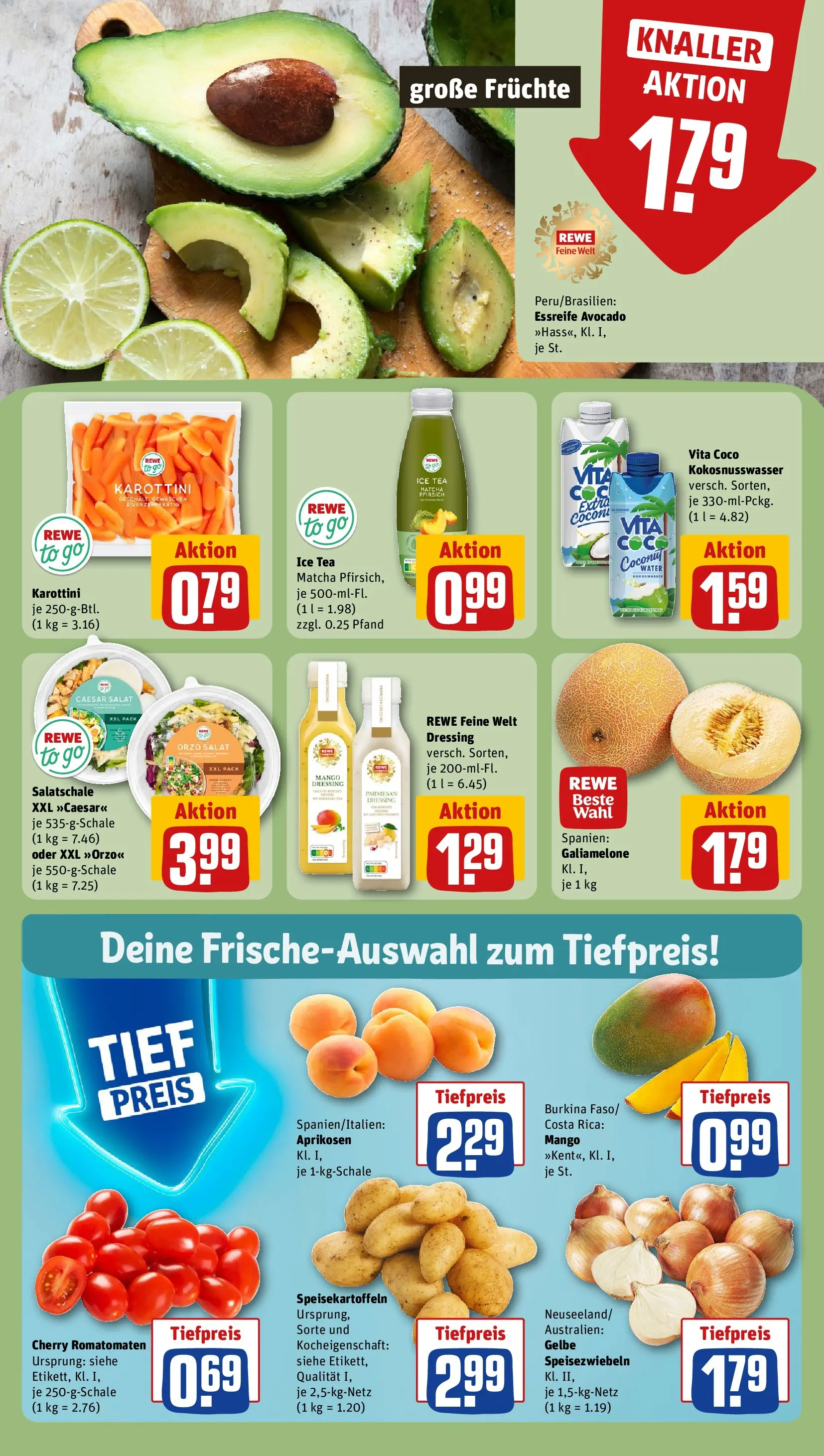 REWE Prospekt ab 22.06.2026 zum Blättern » Angebote | Seite: 8 | Produkte: Dressing, Mango, Pfirsich, Salat