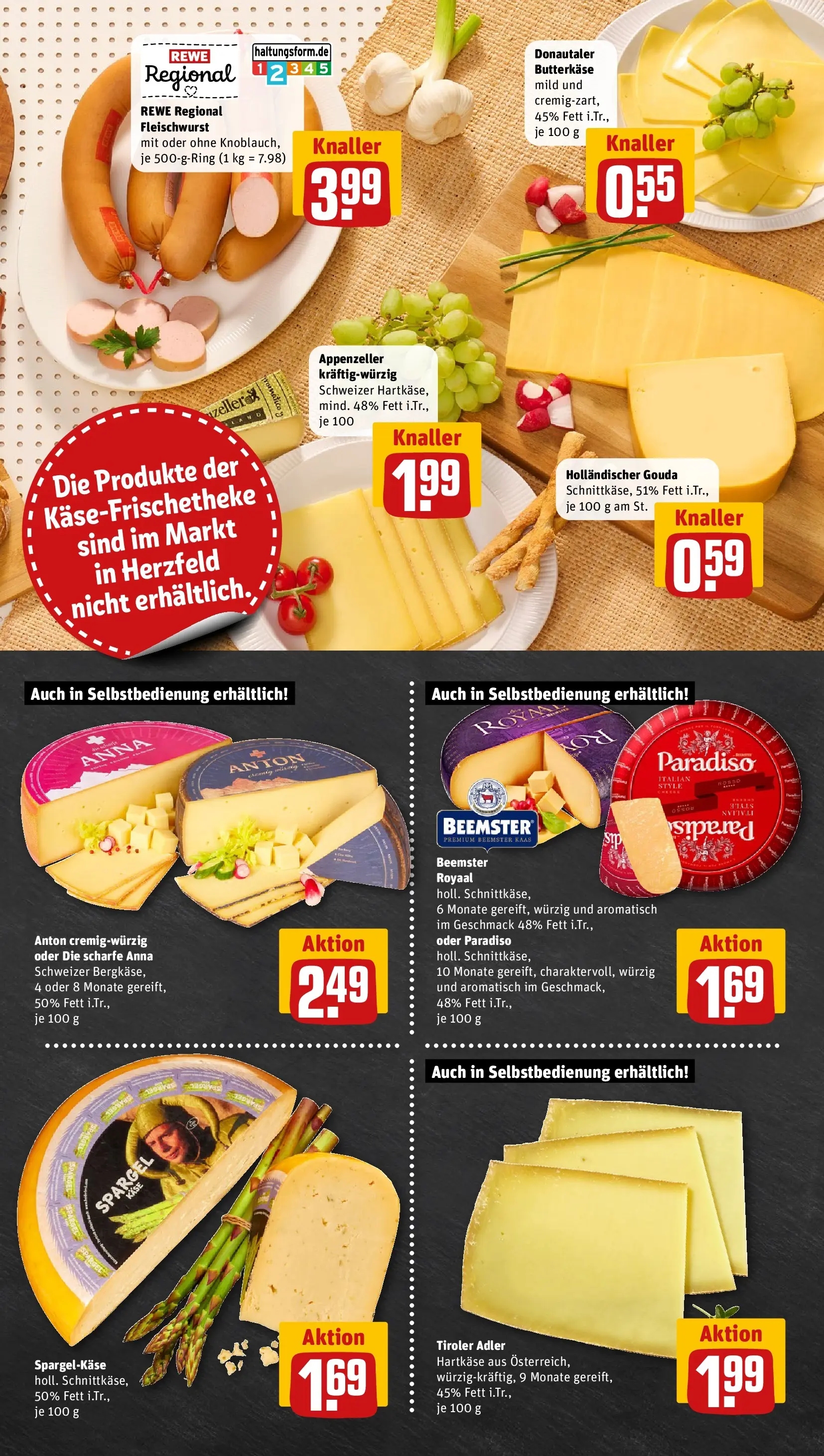 REWE Prospekt ab 21.06.2026 zum Blättern » Angebote | Seite: 9 | Produkte: Butter, Käse, Gouda, Spargel