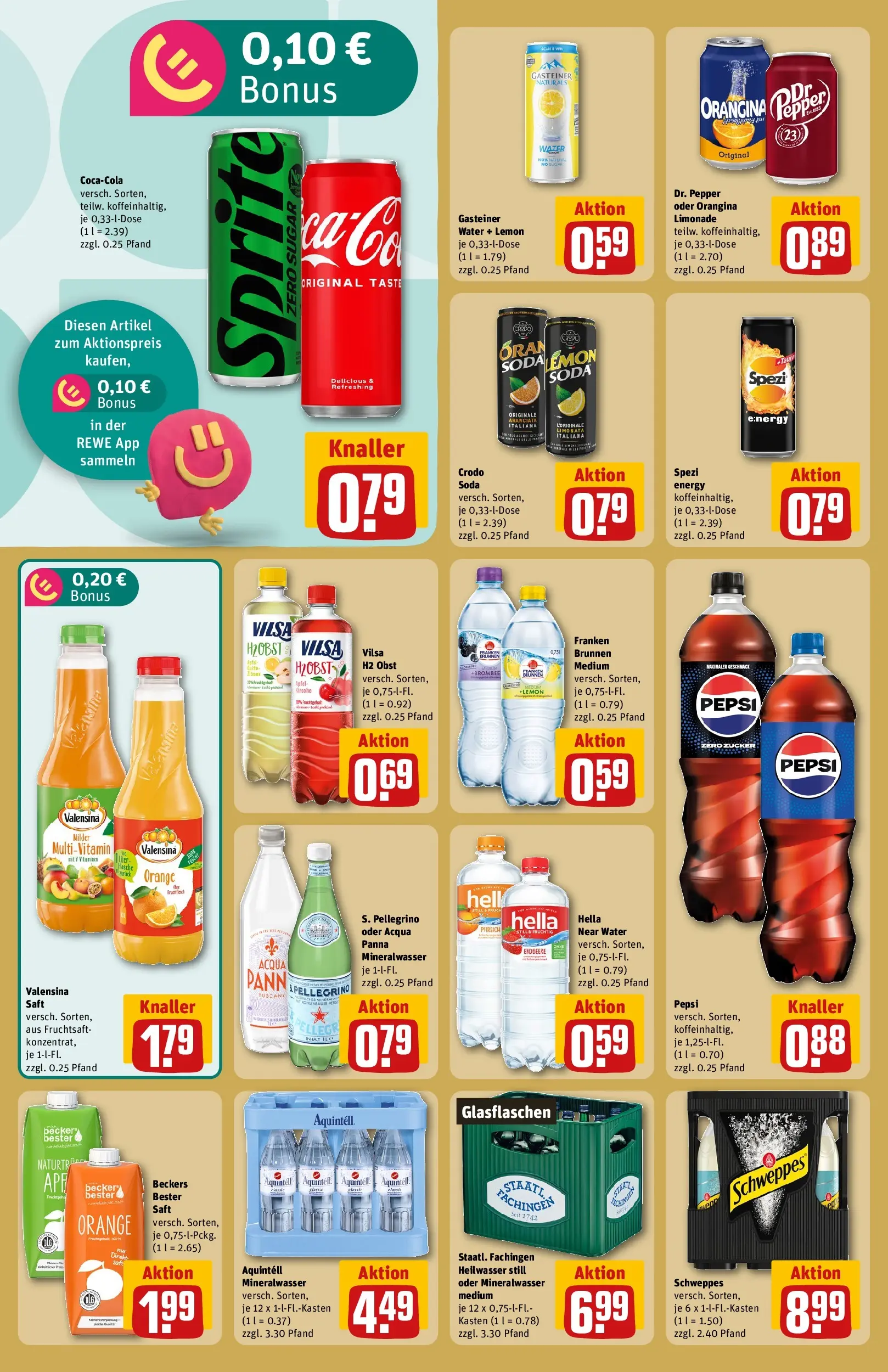 REWE Prospekt ab 21.06.2026 zum Blättern » Angebote | Seite: 18 | Produkte: Limonade, Mineralwasser, Pepsi, Fruchtsaft